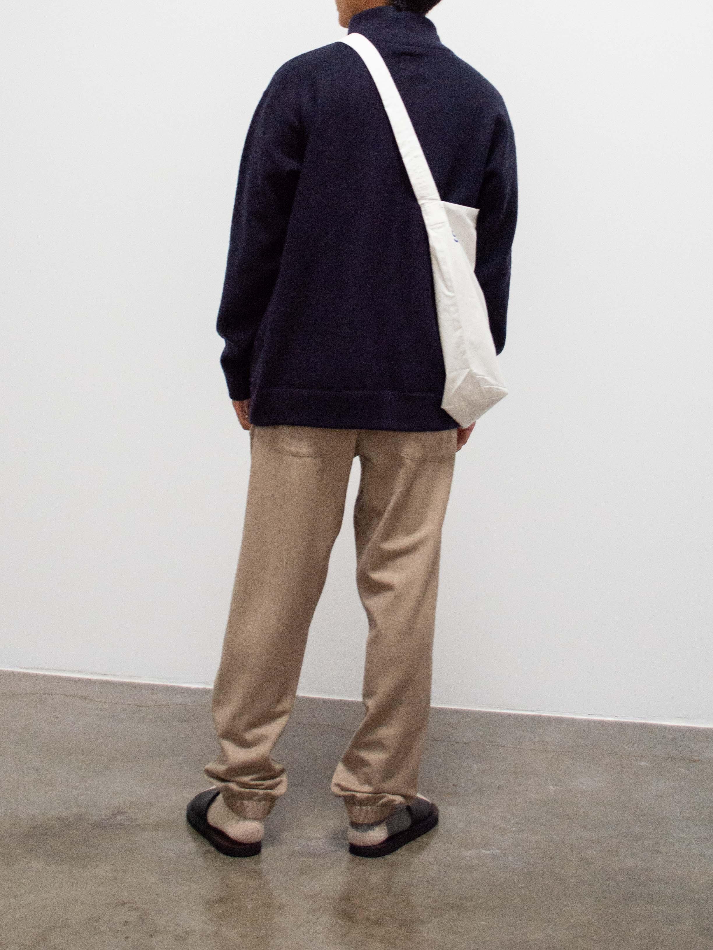 Namu Shop - ts(s) Brushed Wool Jersey High Neck Sweatshirt - Navy