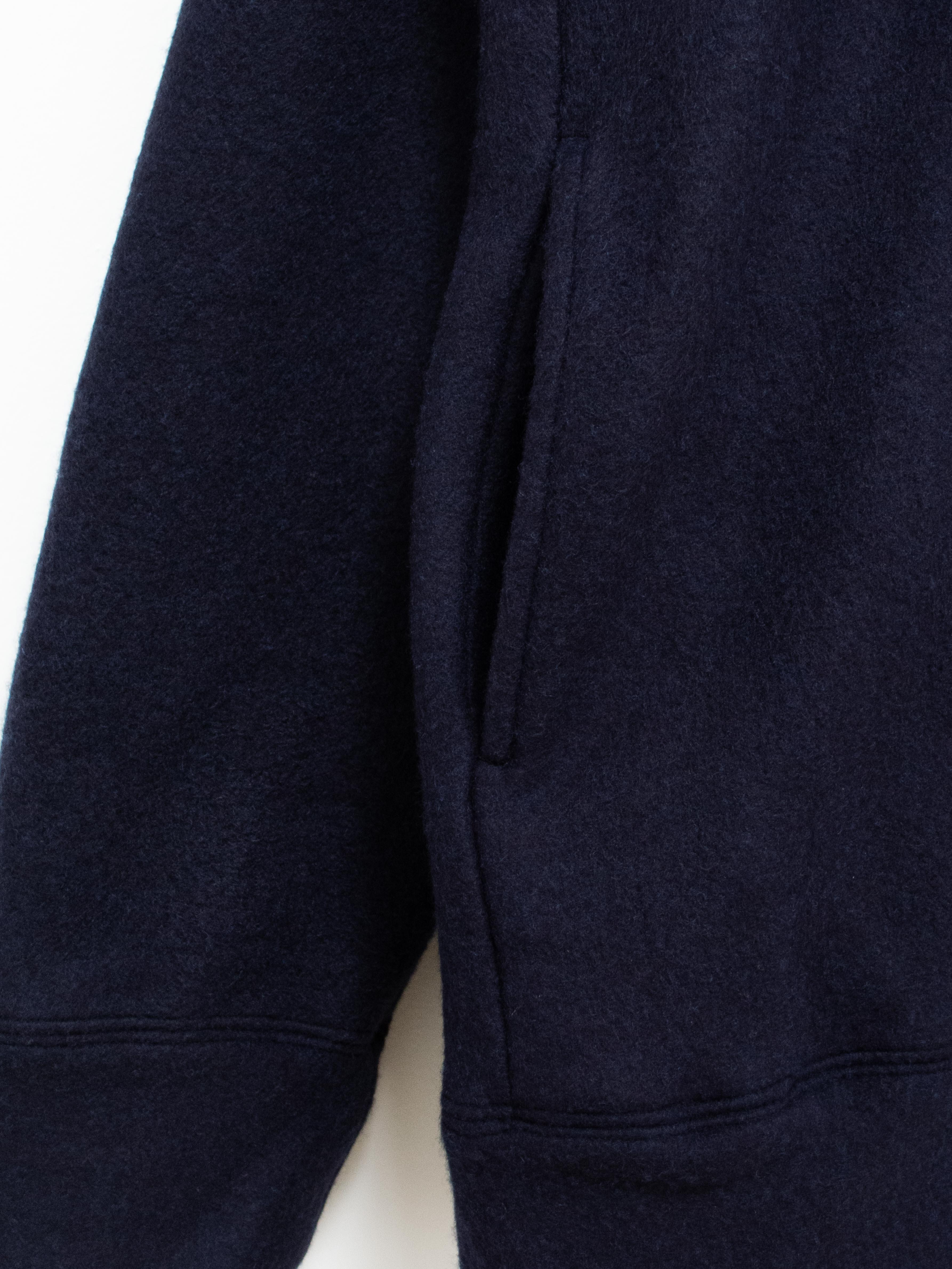 Namu Shop - ts(s) Brushed Wool Jersey High Neck Sweatshirt - Navy
