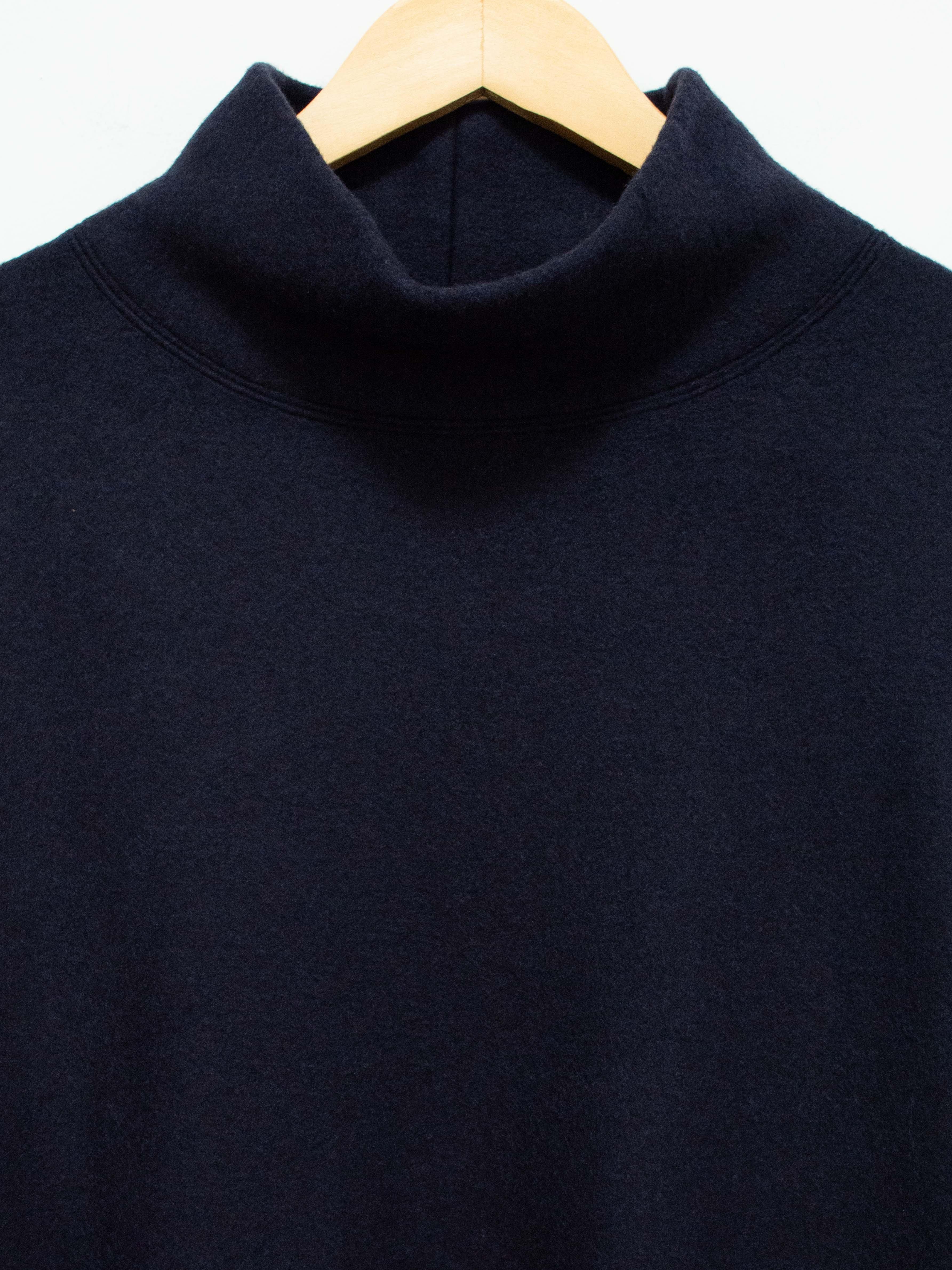 Namu Shop - ts(s) Brushed Wool Jersey High Neck Sweatshirt - Navy