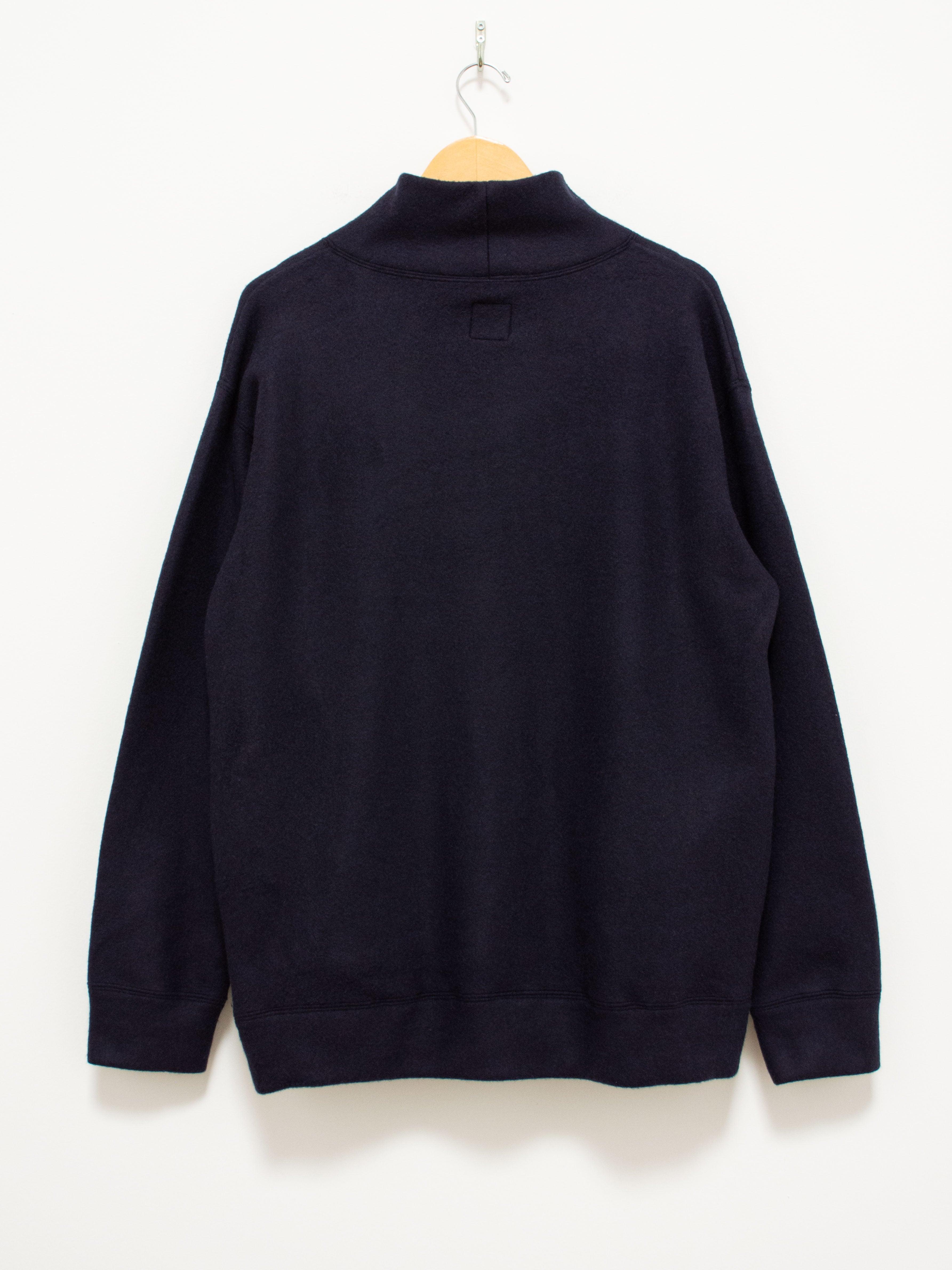Namu Shop - ts(s) Brushed Wool Jersey High Neck Sweatshirt - Navy