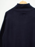 Namu Shop - ts(s) Brushed Wool Jersey High Neck Sweatshirt - Navy