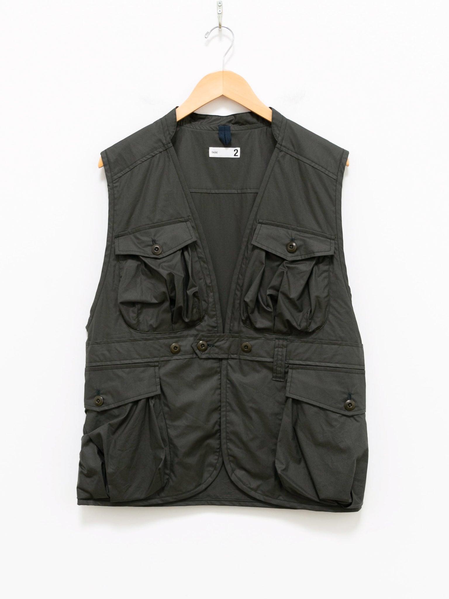 Namu Shop - ts(s) Chintz Finish Cotton Belted Field Vest - Olive