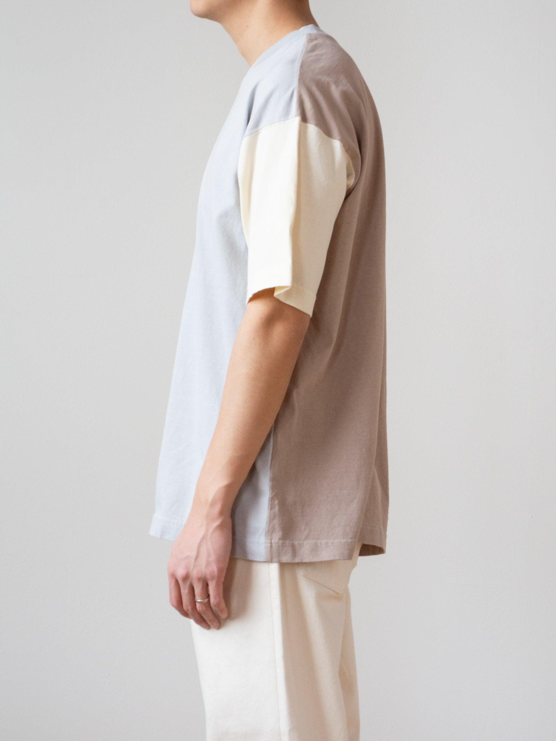 Namu Shop - ts(s) Color Panel Oversized Dry Touch T-Shirt - Light Gray