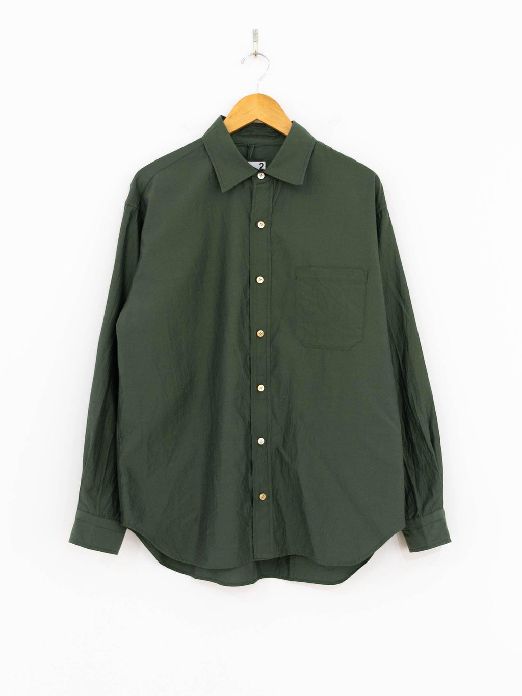 Namu Shop - ts(s) Cotton Silk Chambray Baggy Fit Shirt - Green