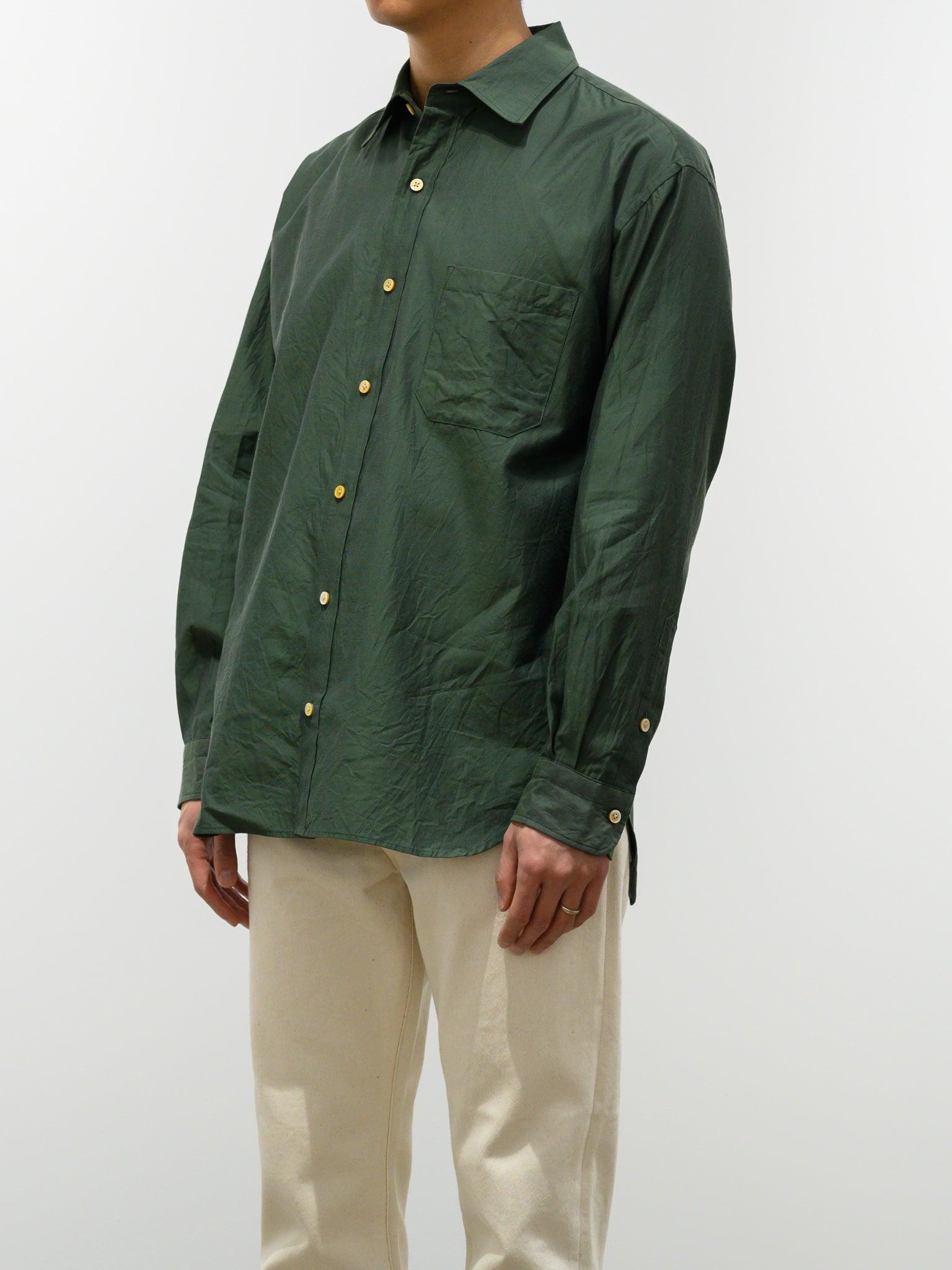 Namu Shop - ts(s) Cotton Silk Chambray Baggy Fit Shirt - Green