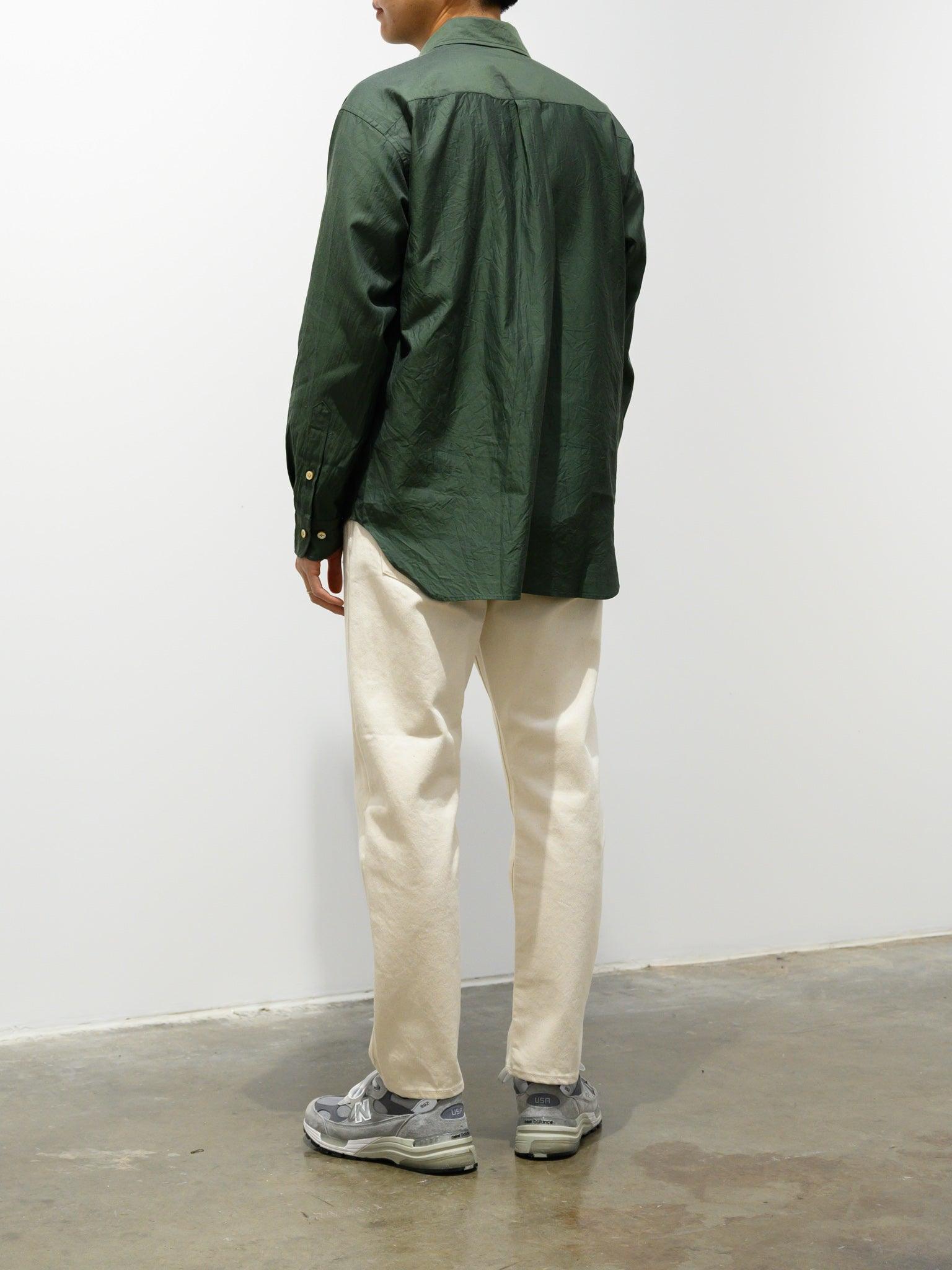 Namu Shop - ts(s) Cotton Silk Chambray Baggy Fit Shirt - Green