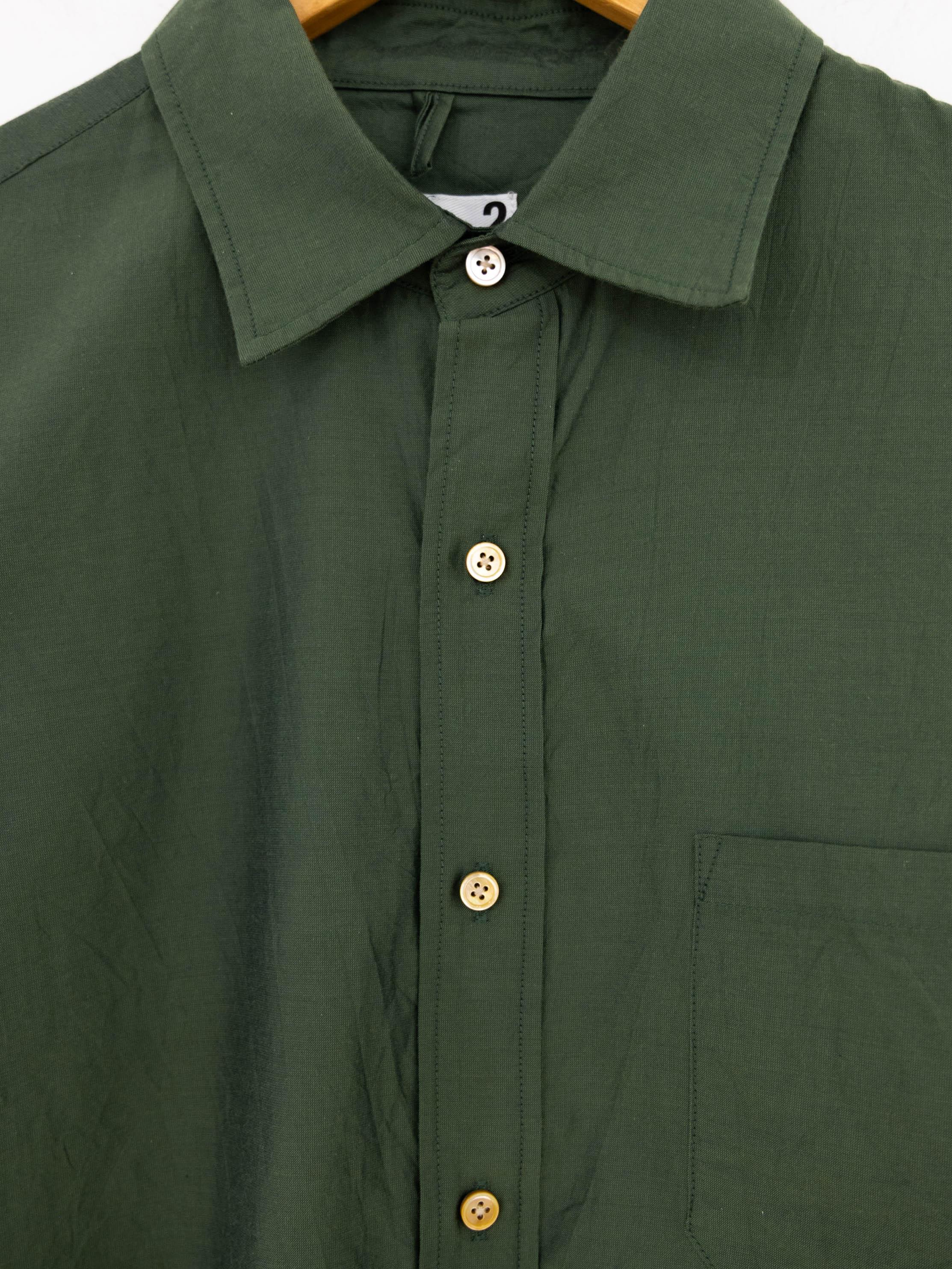 Namu Shop - ts(s) Cotton Silk Chambray Baggy Fit Shirt - Green