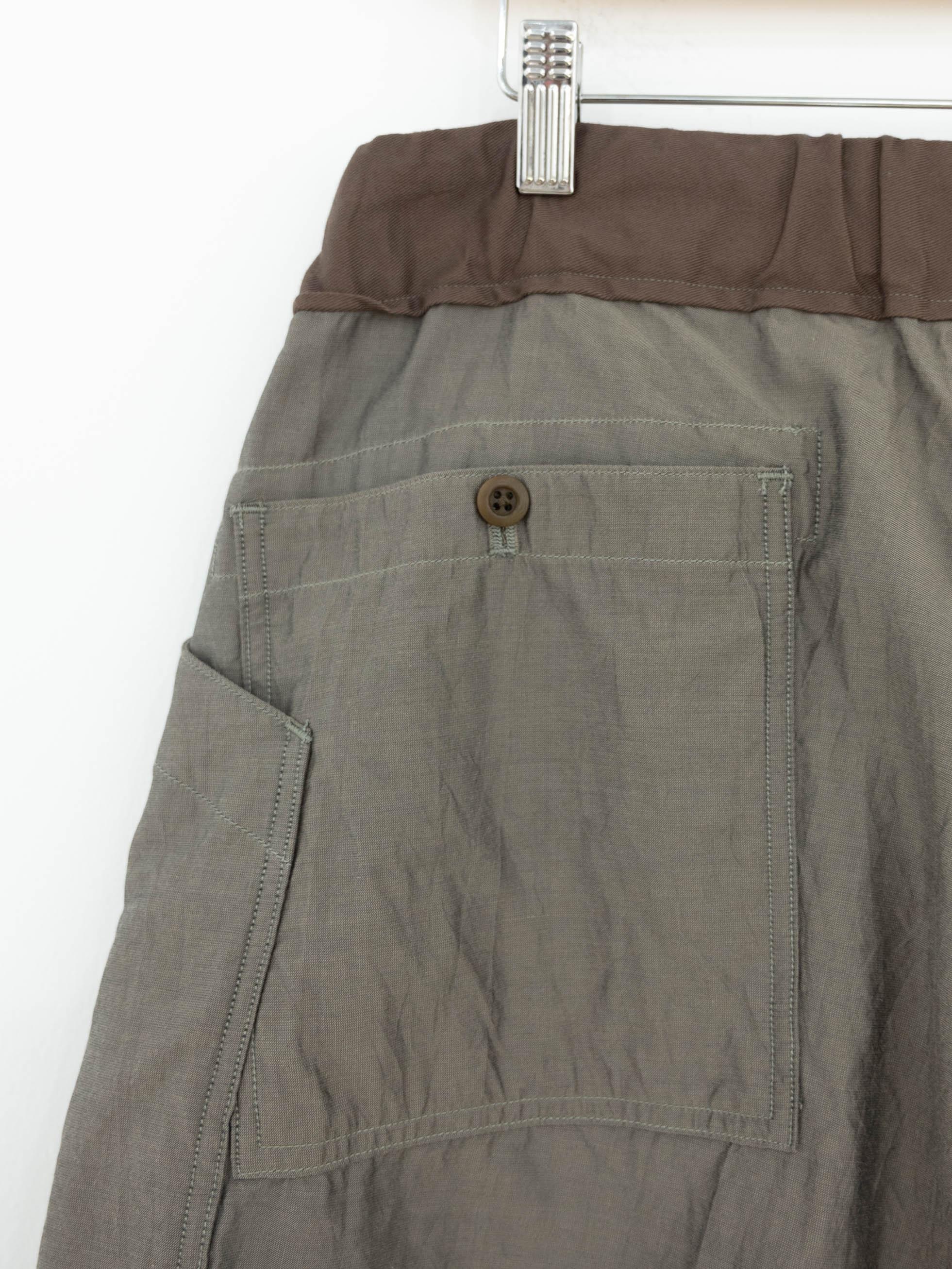 Namu Shop - ts(s) Cotton Silk Chambray Loose Fit Shorts - Beige Gray