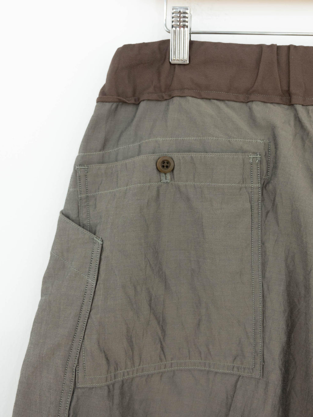 Namu Shop - ts(s) Cotton Silk Chambray Loose Fit Shorts - Beige Gray