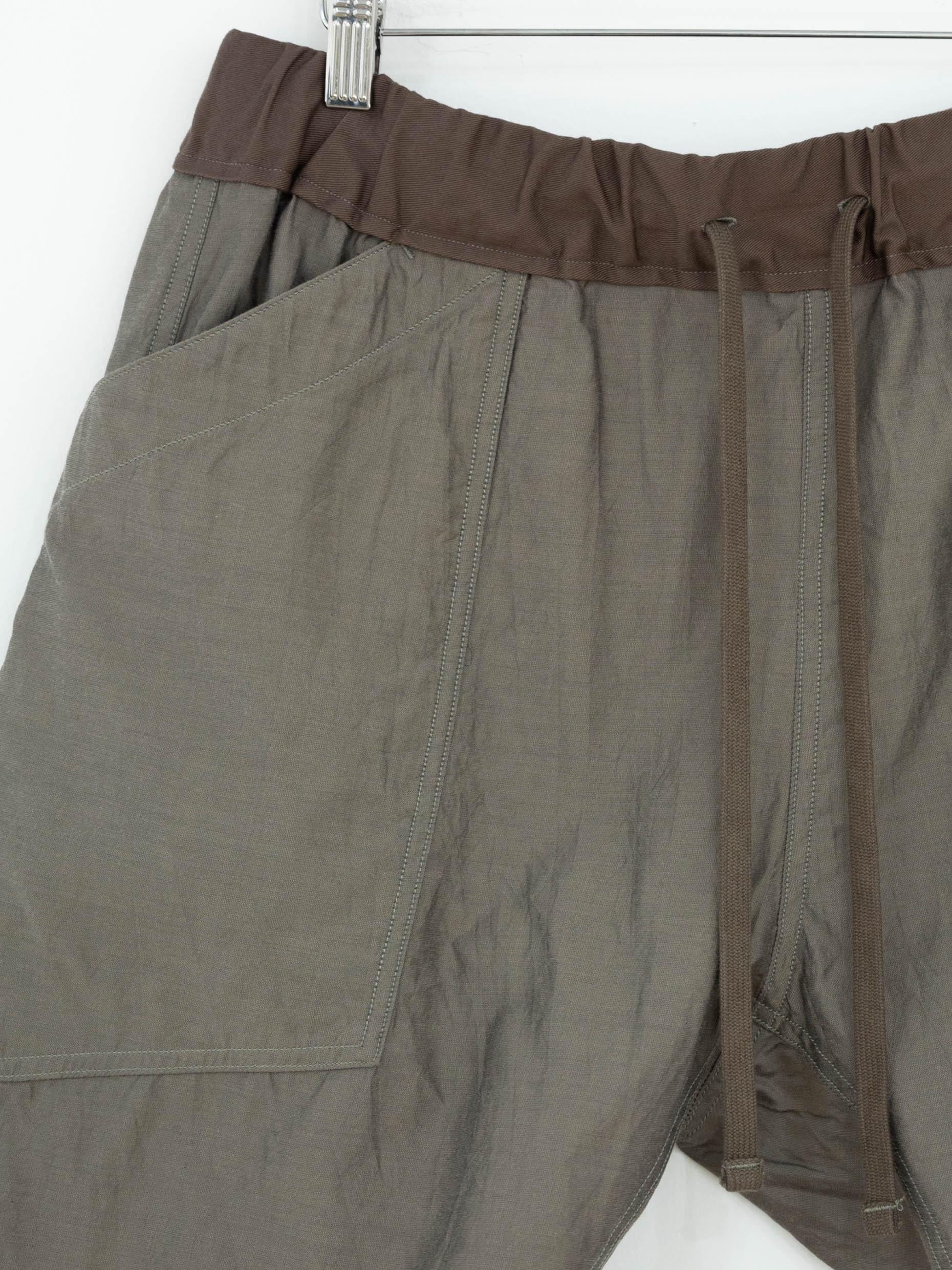 Namu Shop - ts(s) Cotton Silk Chambray Loose Fit Shorts - Beige Gray