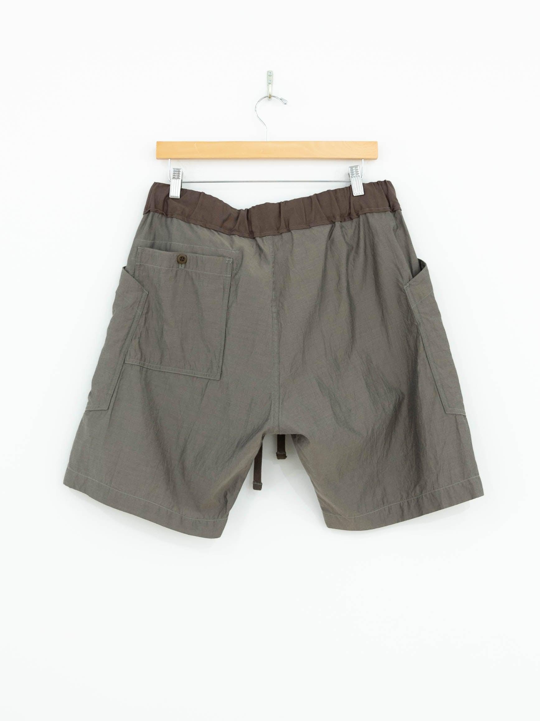 Namu Shop - ts(s) Cotton Silk Chambray Loose Fit Shorts - Beige Gray