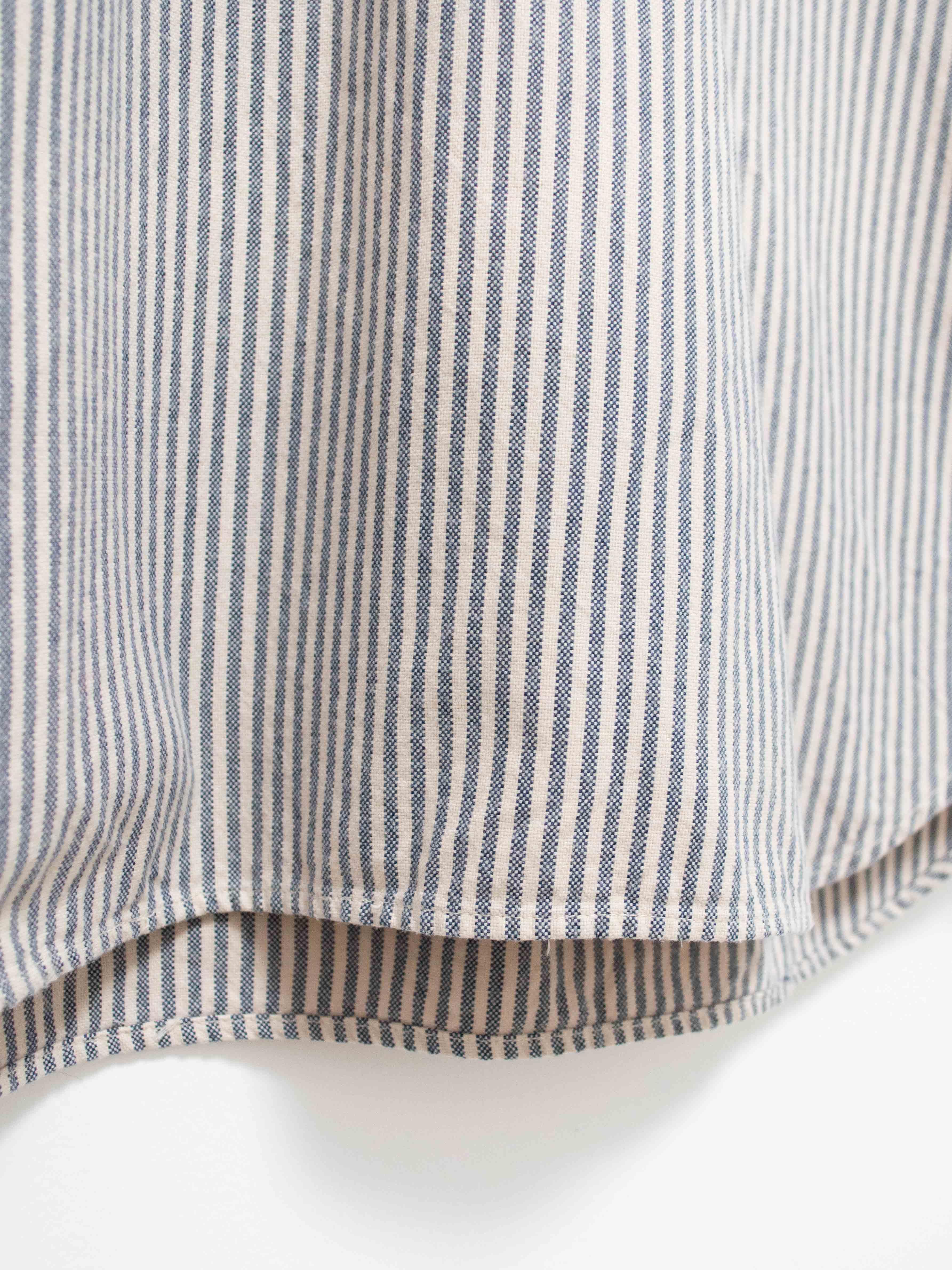 Namu Shop - ts(s) Garment Dyed Brushed Cotton Oxford Henley Shirt - Beige Stripe