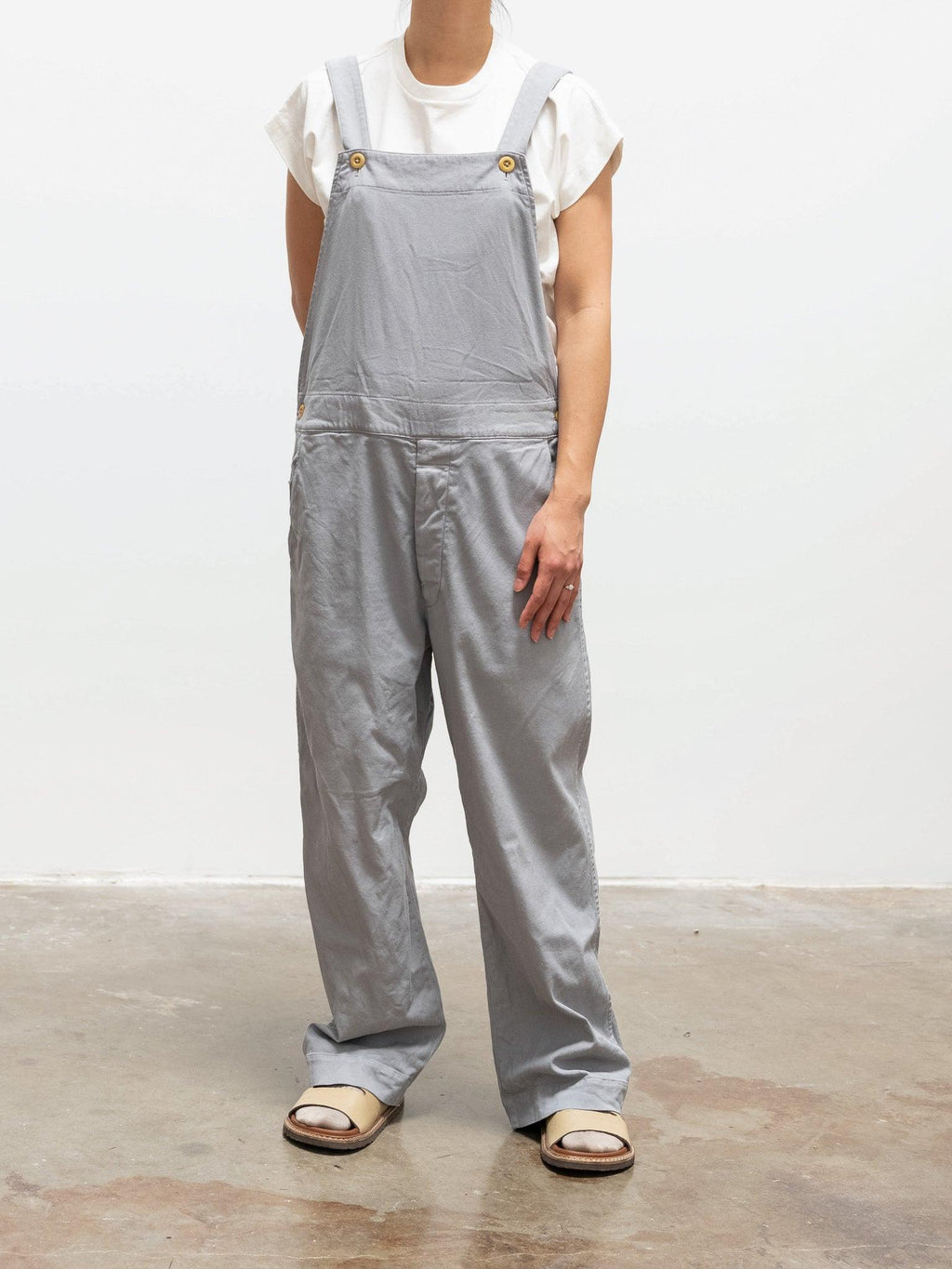 Namu Shop - ts(s) Garment Dyed Lyocell Cotton Stretch Overalls - Light Gray