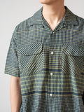 Namu Shop - ts(s) Gingham Plaid Silk S/S Baggy Shirt - Green