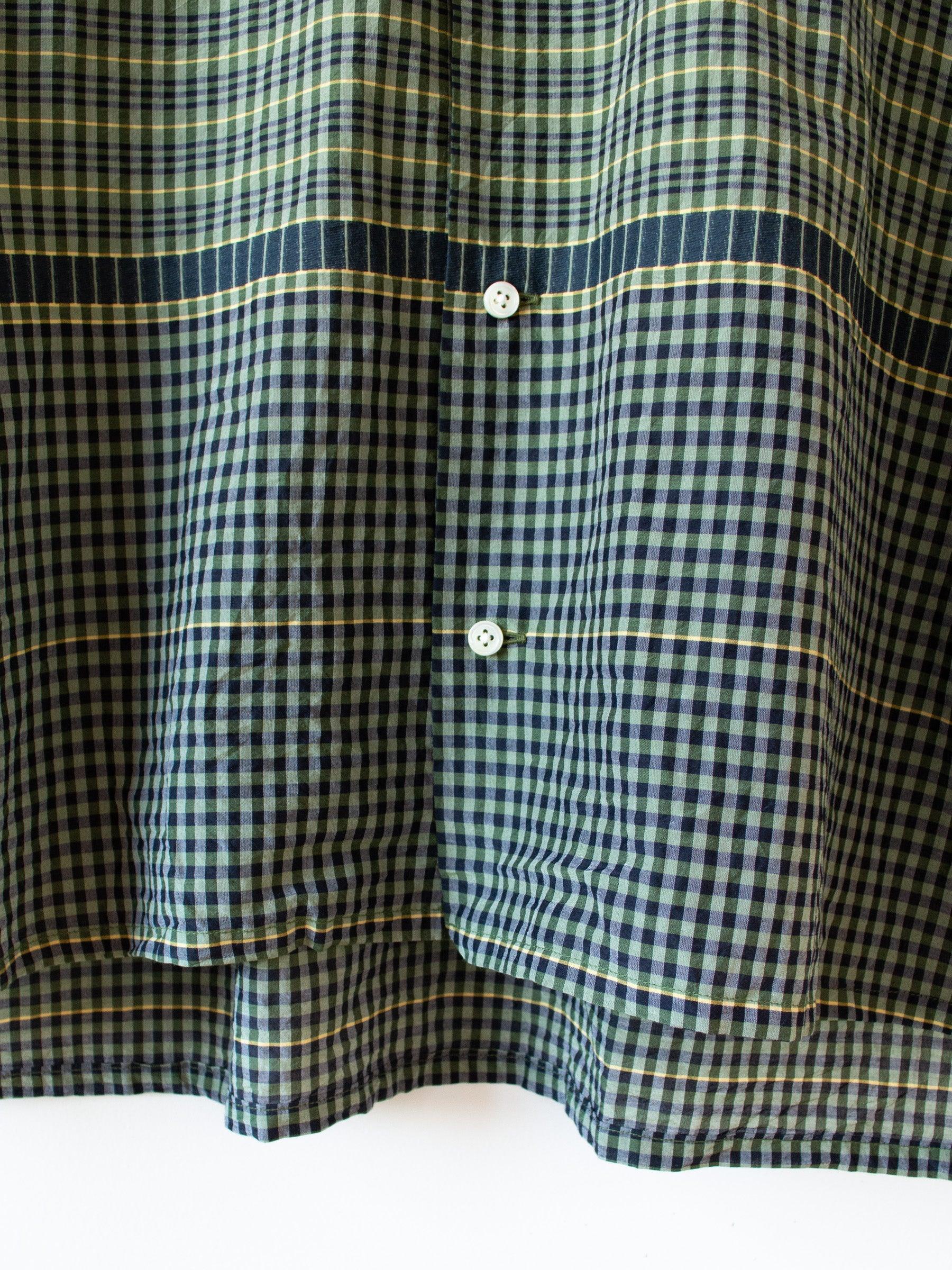Namu Shop - ts(s) Gingham Plaid Silk S/S Baggy Shirt - Green