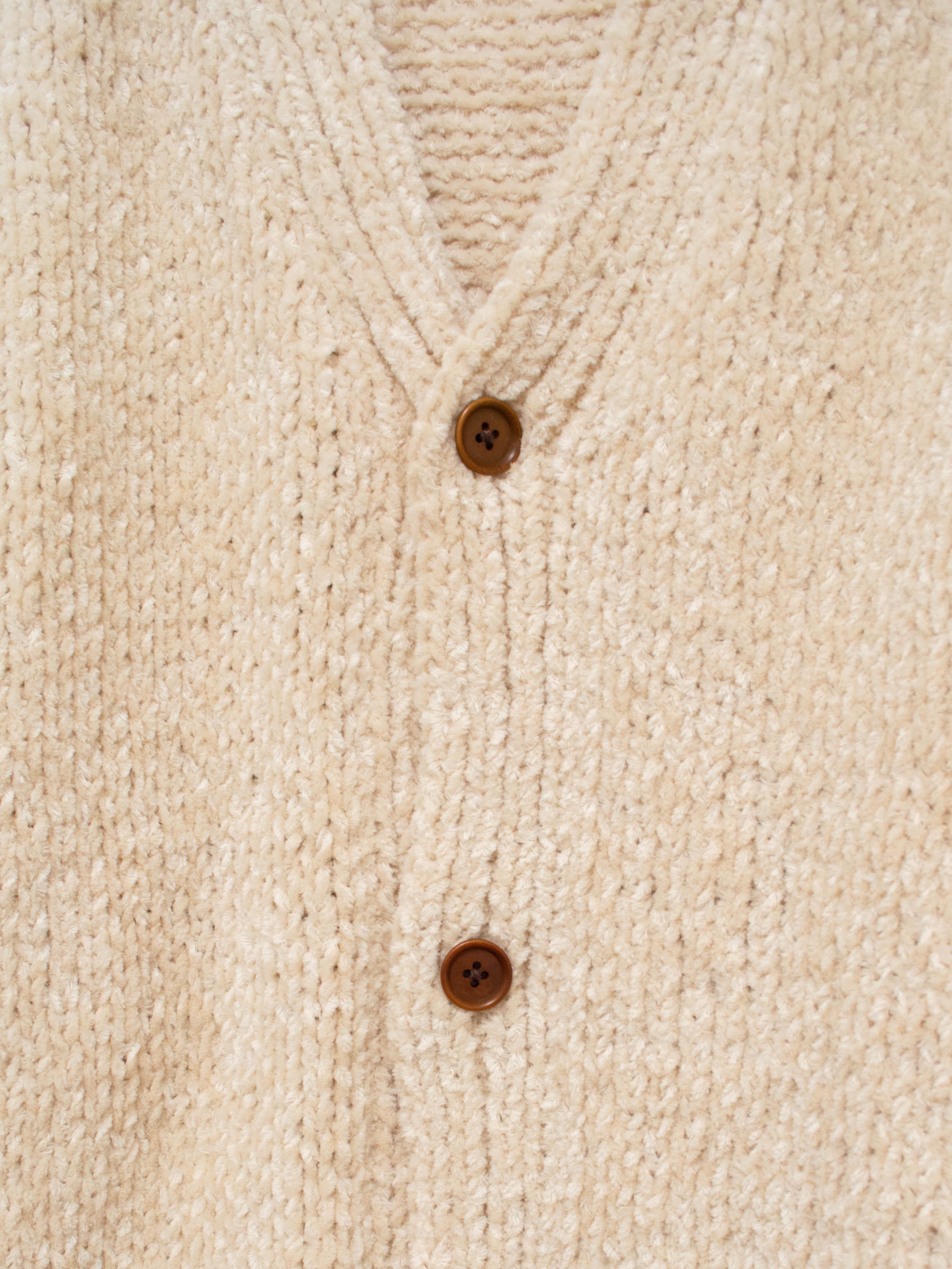 Namu Shop - ts(s) Hand Dyed Cotton Mole Yarn Cardigan - Natural