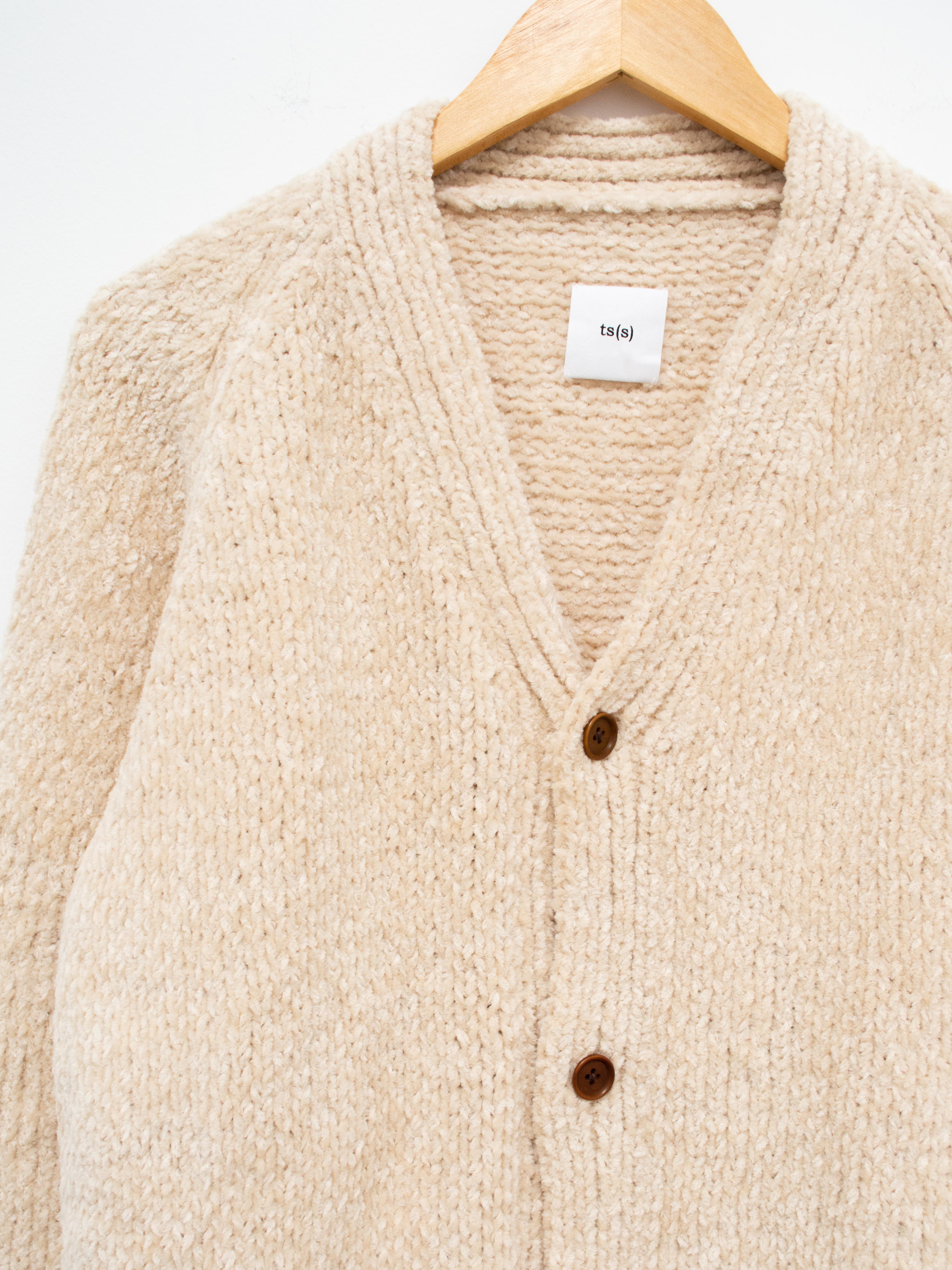 Namu Shop - ts(s) Hand Dyed Cotton Mole Yarn Cardigan - Natural