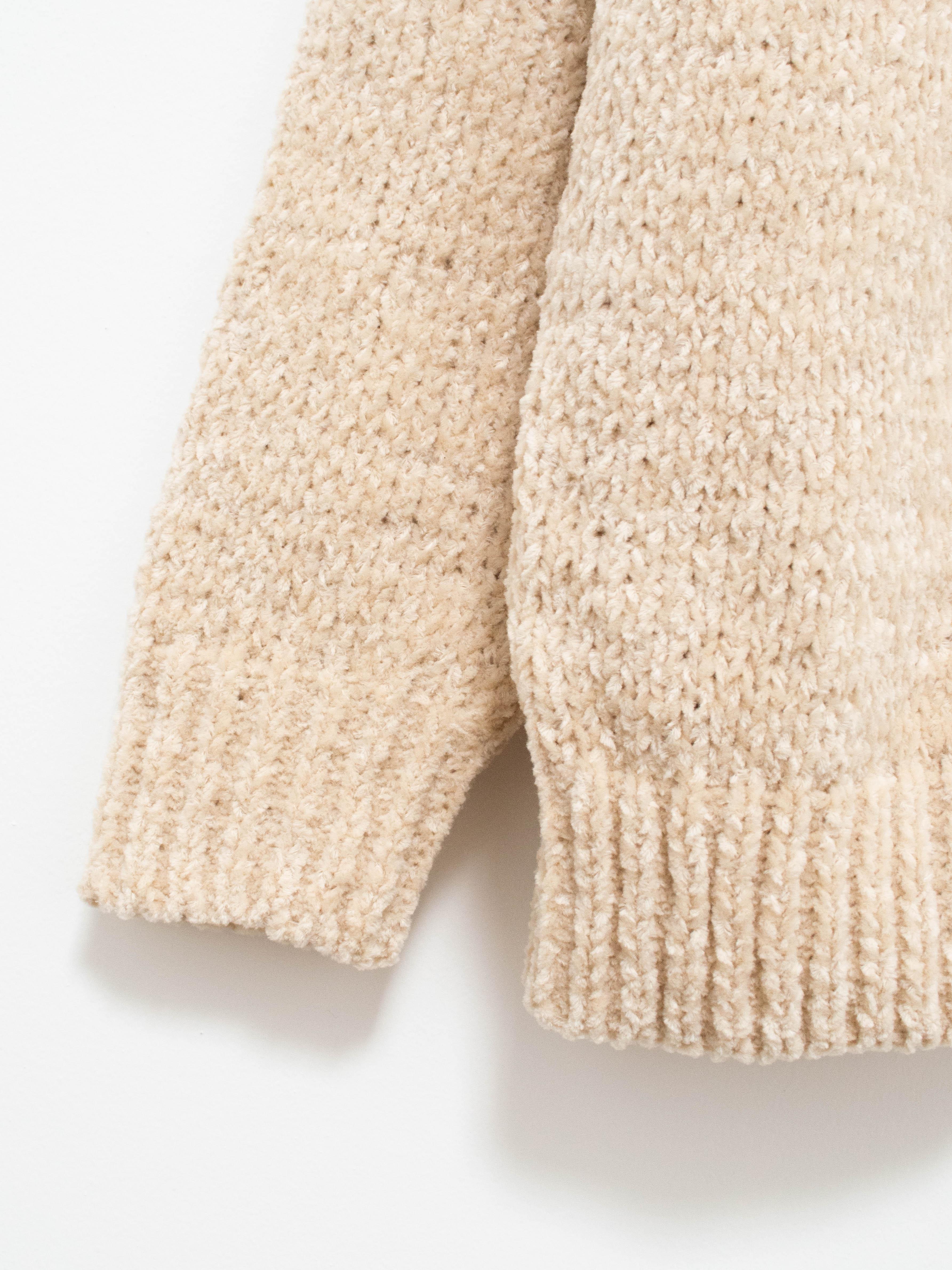 Namu Shop - ts(s) Hand Dyed Cotton Mole Yarn Cardigan - Natural