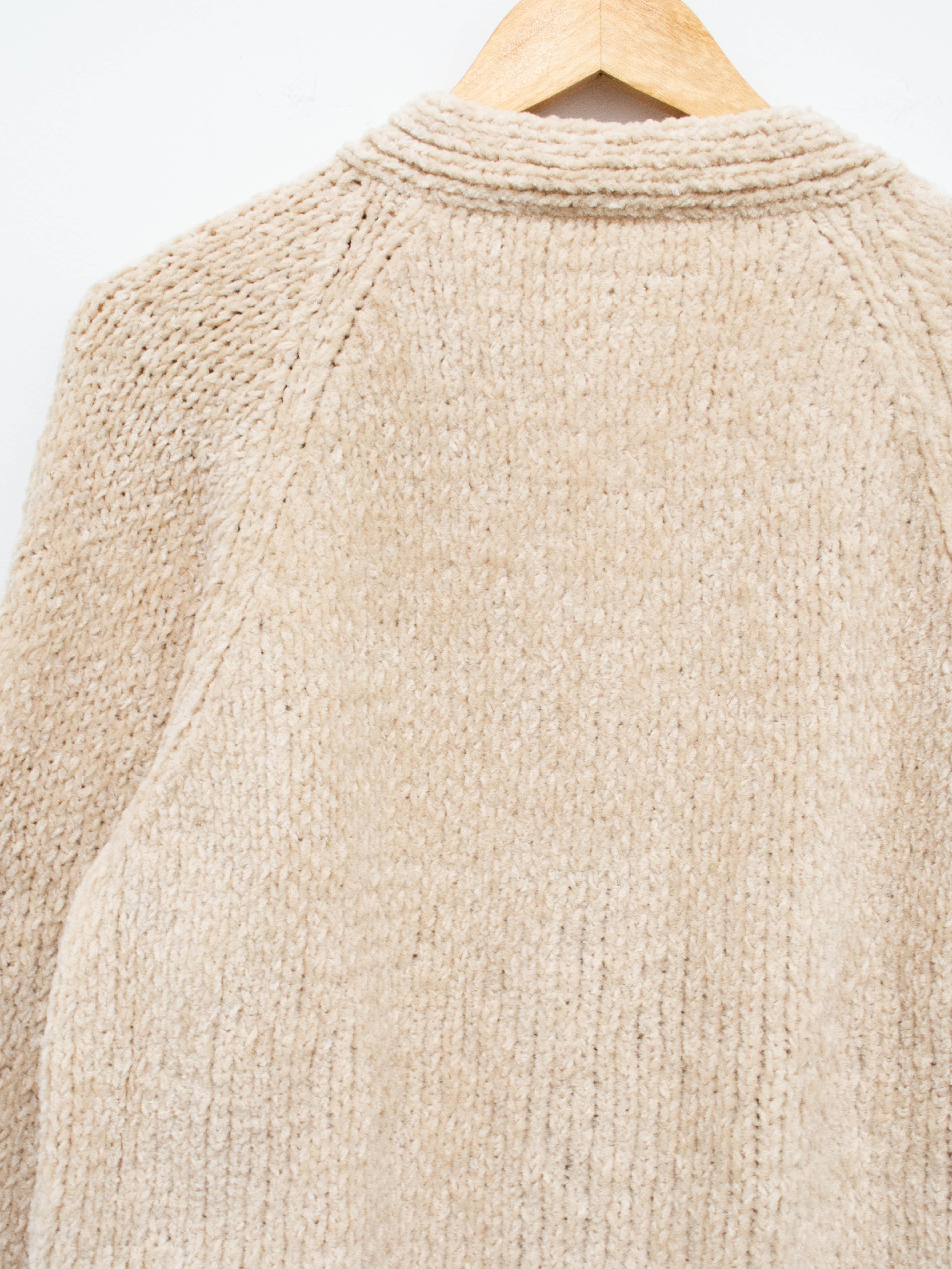 Namu Shop - ts(s) Hand Dyed Cotton Mole Yarn Cardigan - Natural