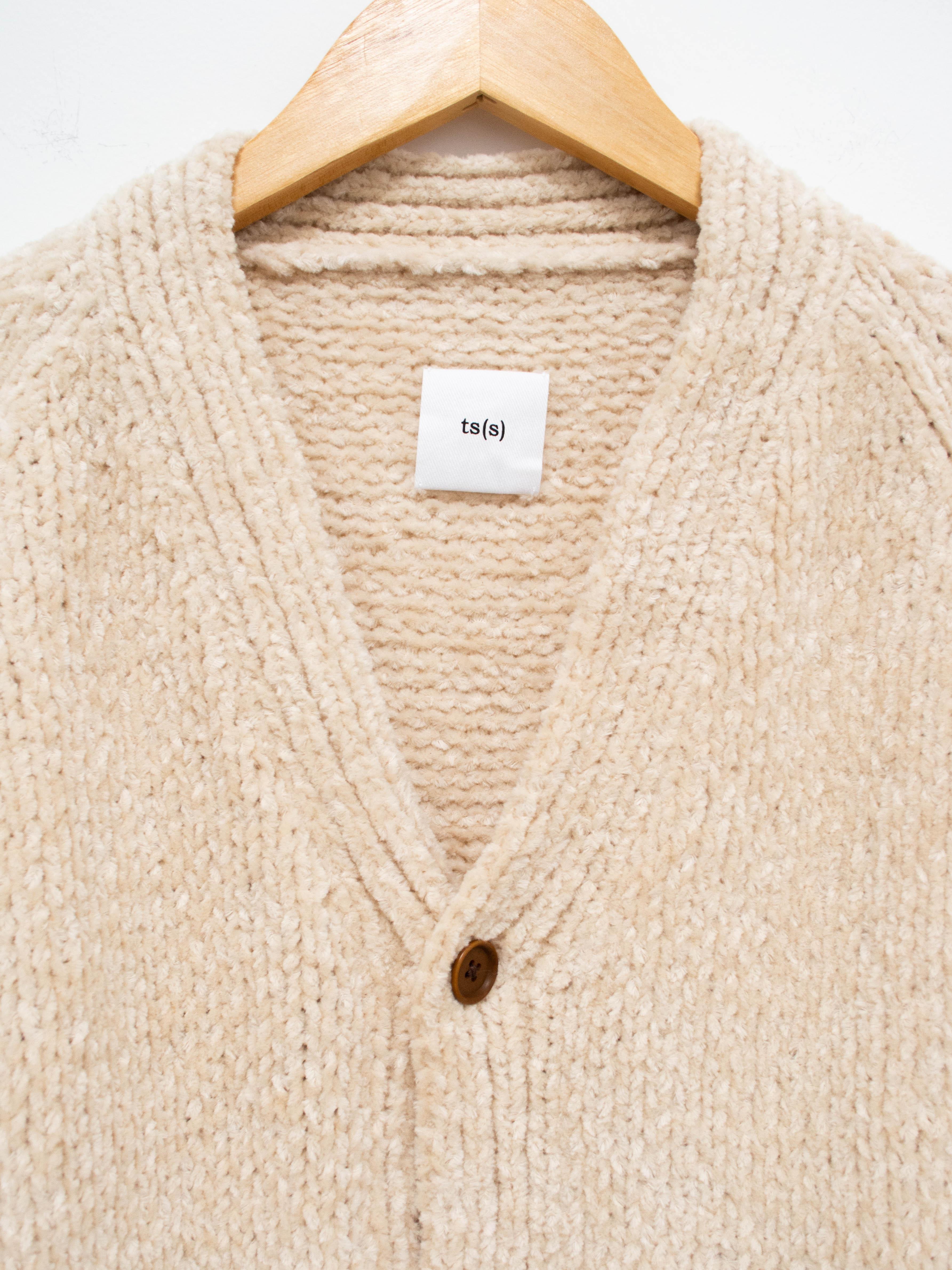 Namu Shop - ts(s) Hand Dyed Cotton Mole Yarn Cardigan - Natural
