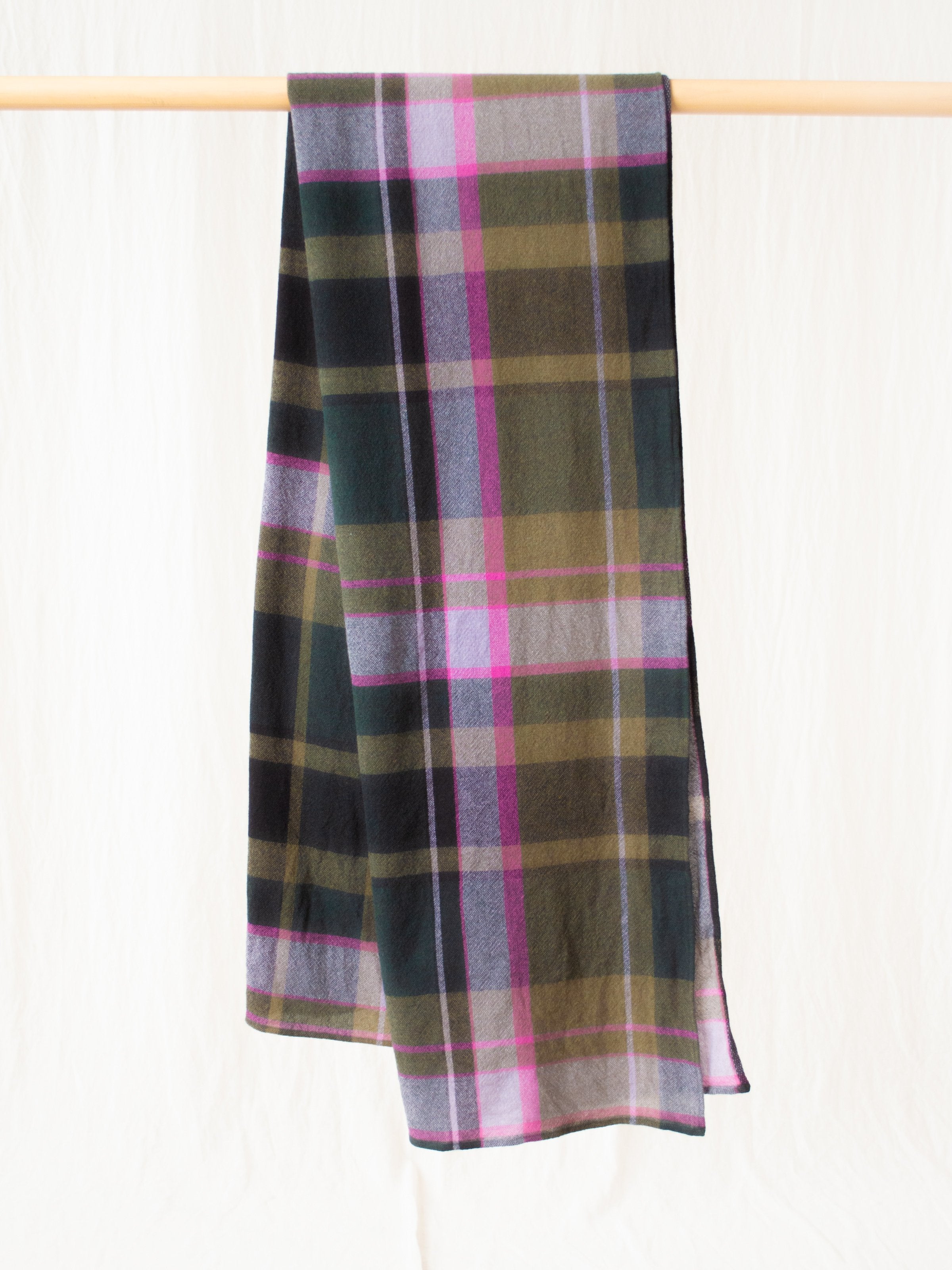 Namu Shop - ts(s) Large Pitch Plaid Wool Scarf - Green