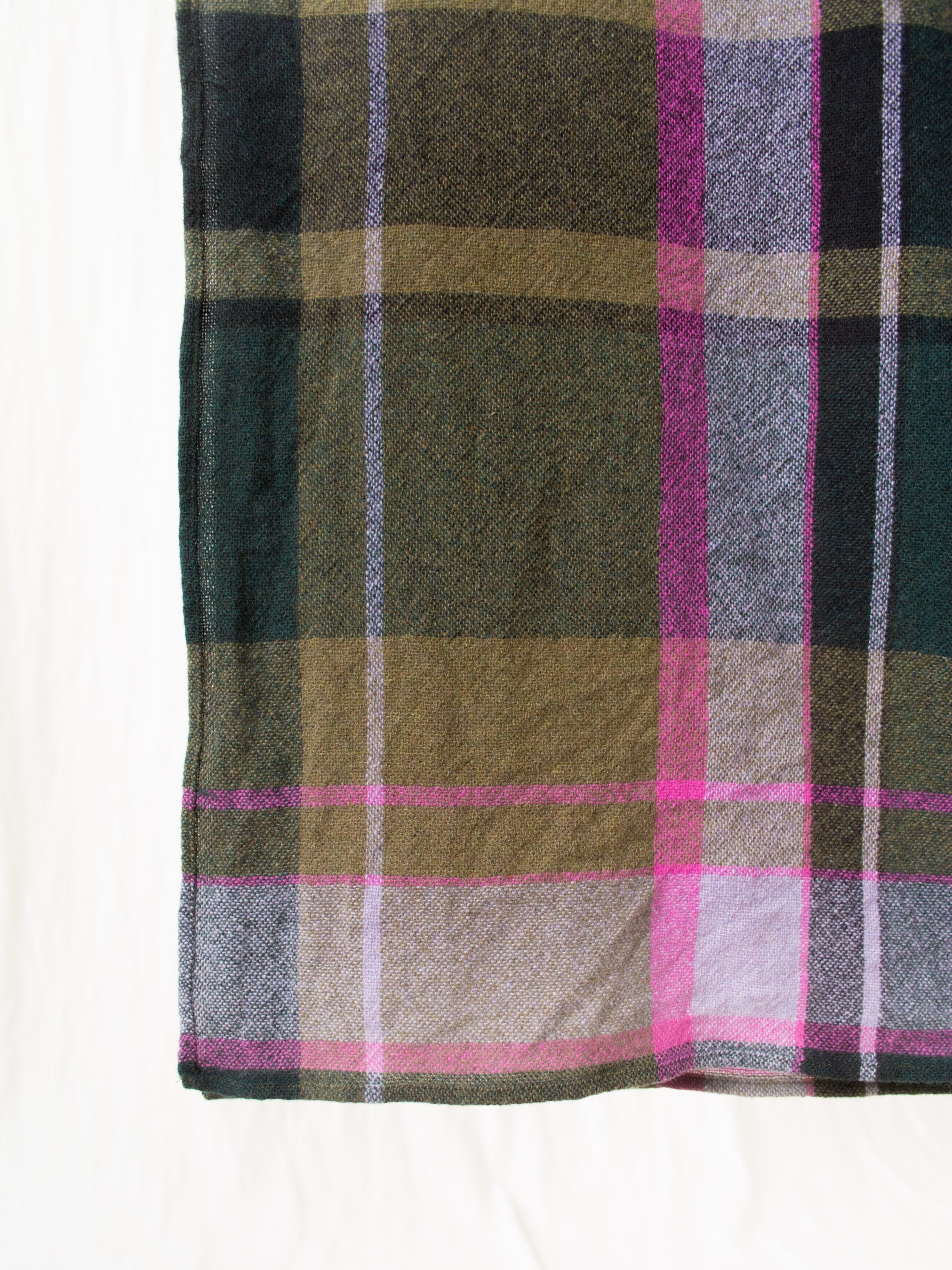 Namu Shop - ts(s) Large Pitch Plaid Wool Scarf - Green