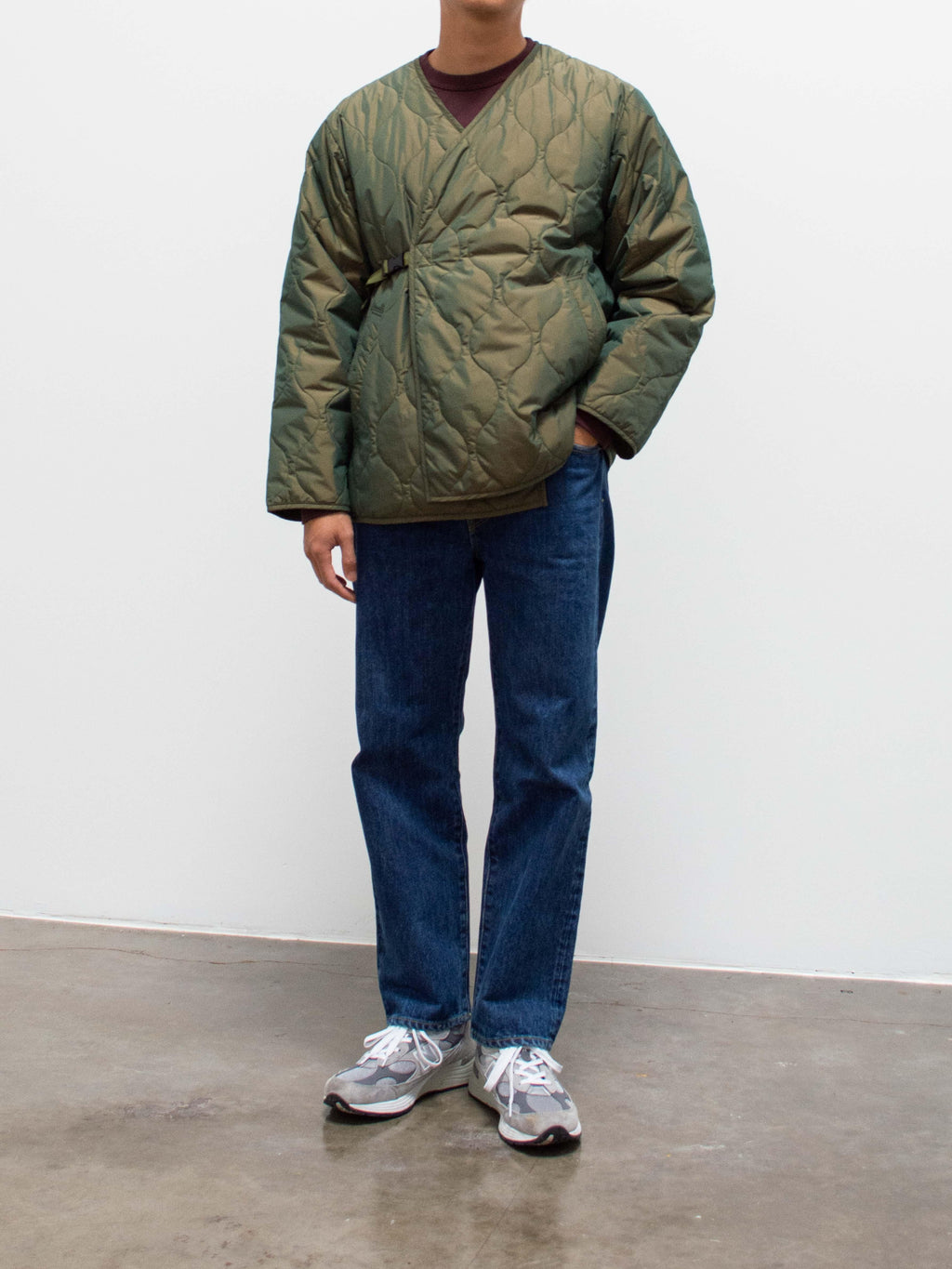Namu Shop - ts(s) Lightweight Taffeta Quilted Liner Buckle Jacket - Olive