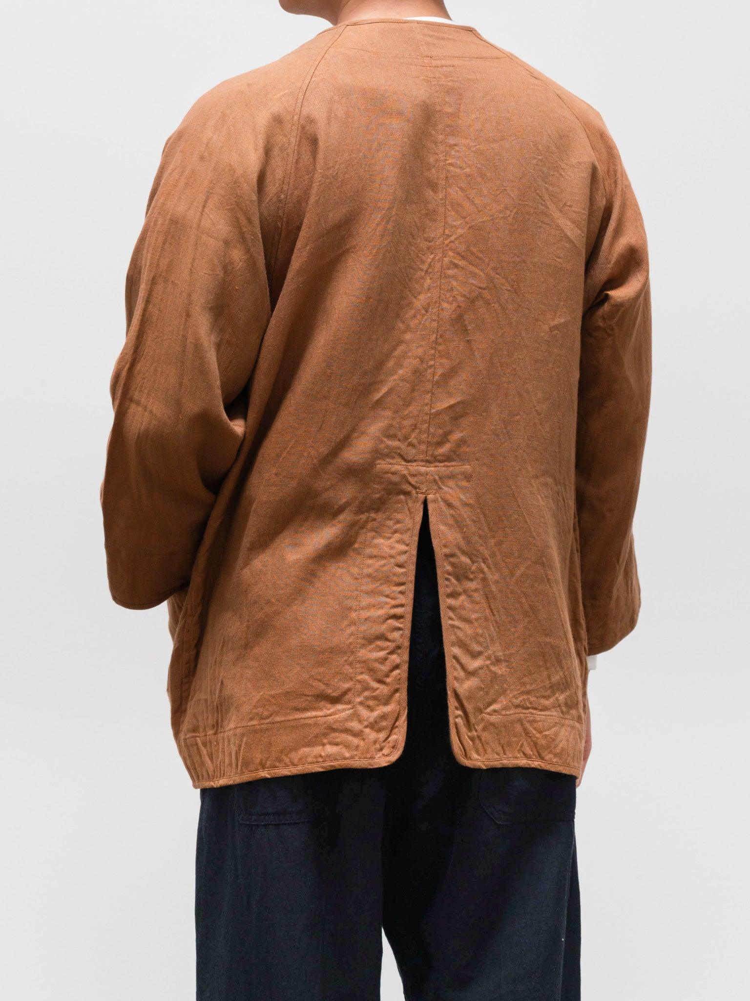 Namu Shop - ts(s) Linen Chambray Collarless Easy Jacket - Orange