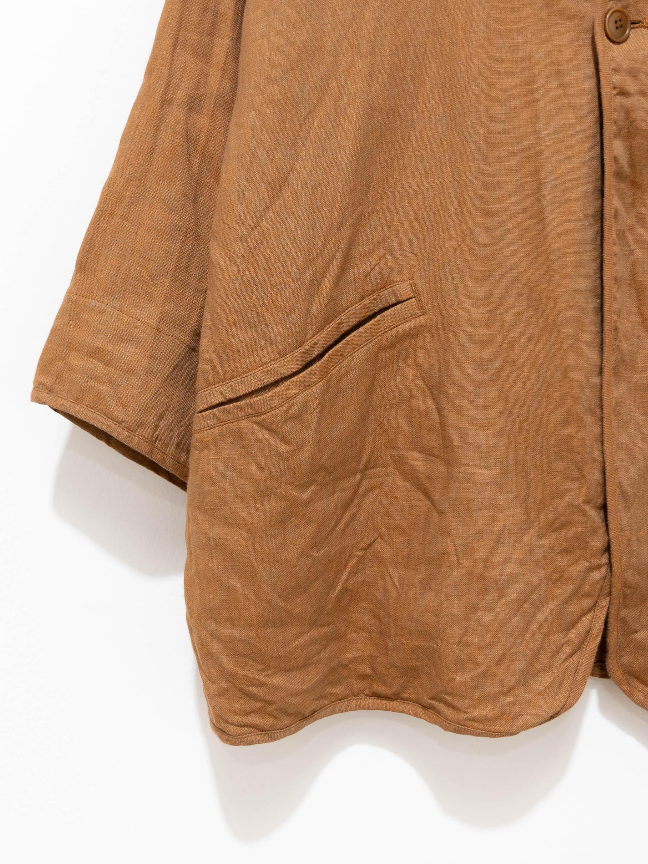 Namu Shop - ts(s) Linen Chambray Collarless Easy Jacket - Orange