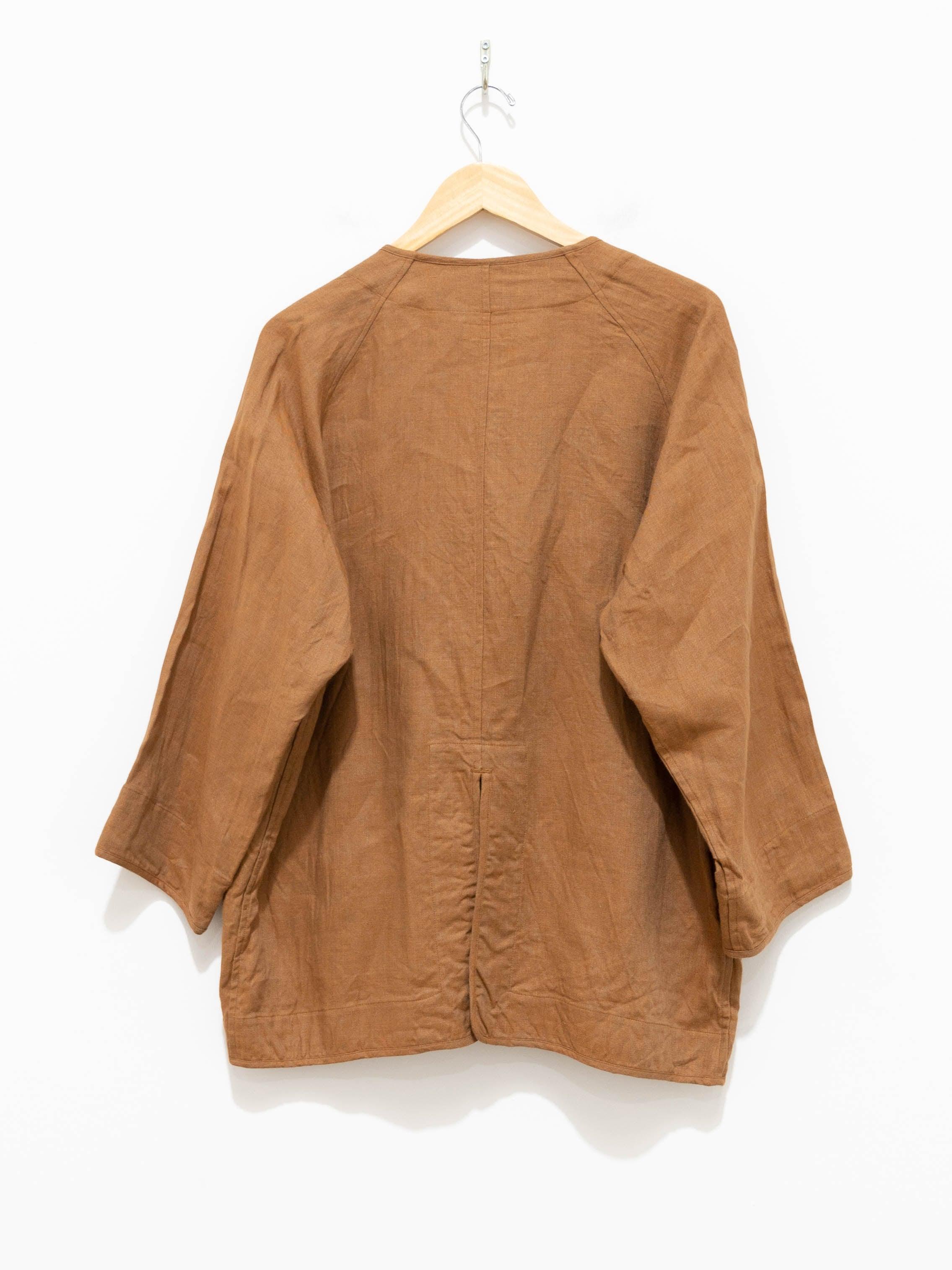 Namu Shop - ts(s) Linen Chambray Collarless Easy Jacket - Orange