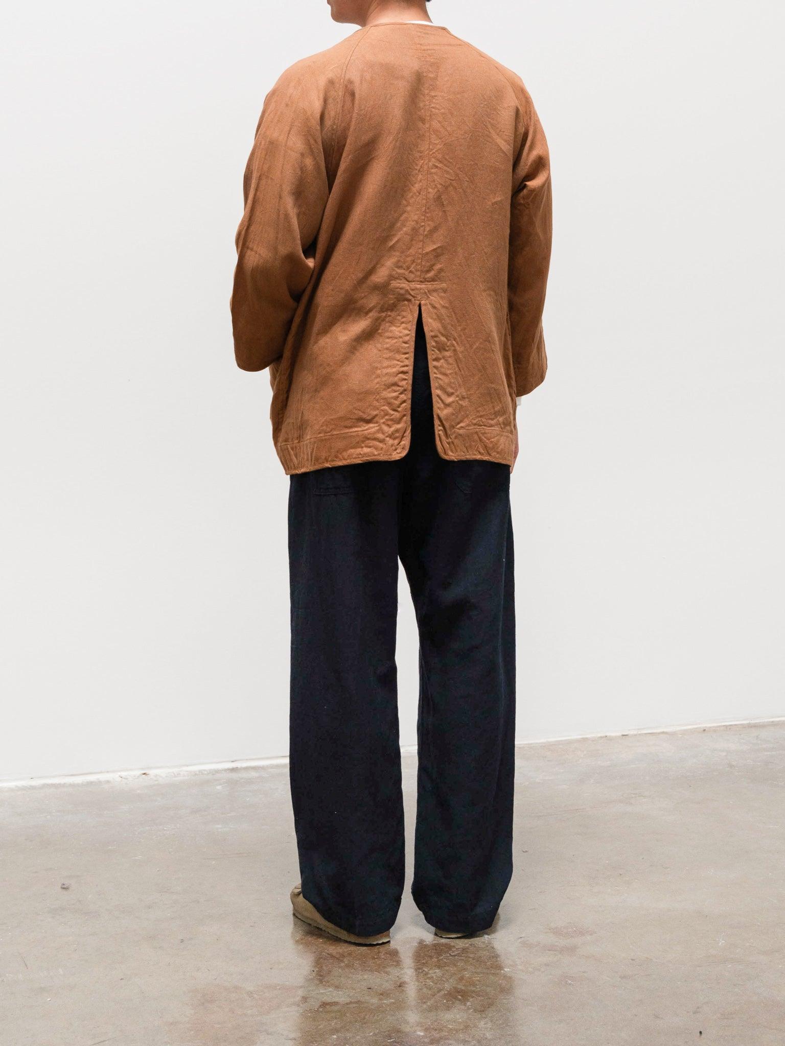 Namu Shop - ts(s) Linen Chambray Collarless Easy Jacket - Orange