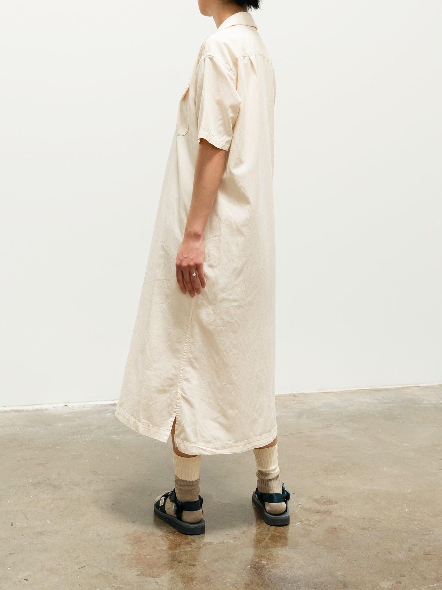 Namu Shop - ts(s) Lyocell Co/Li Round Flap Pocket Shirt Dress - Ecru