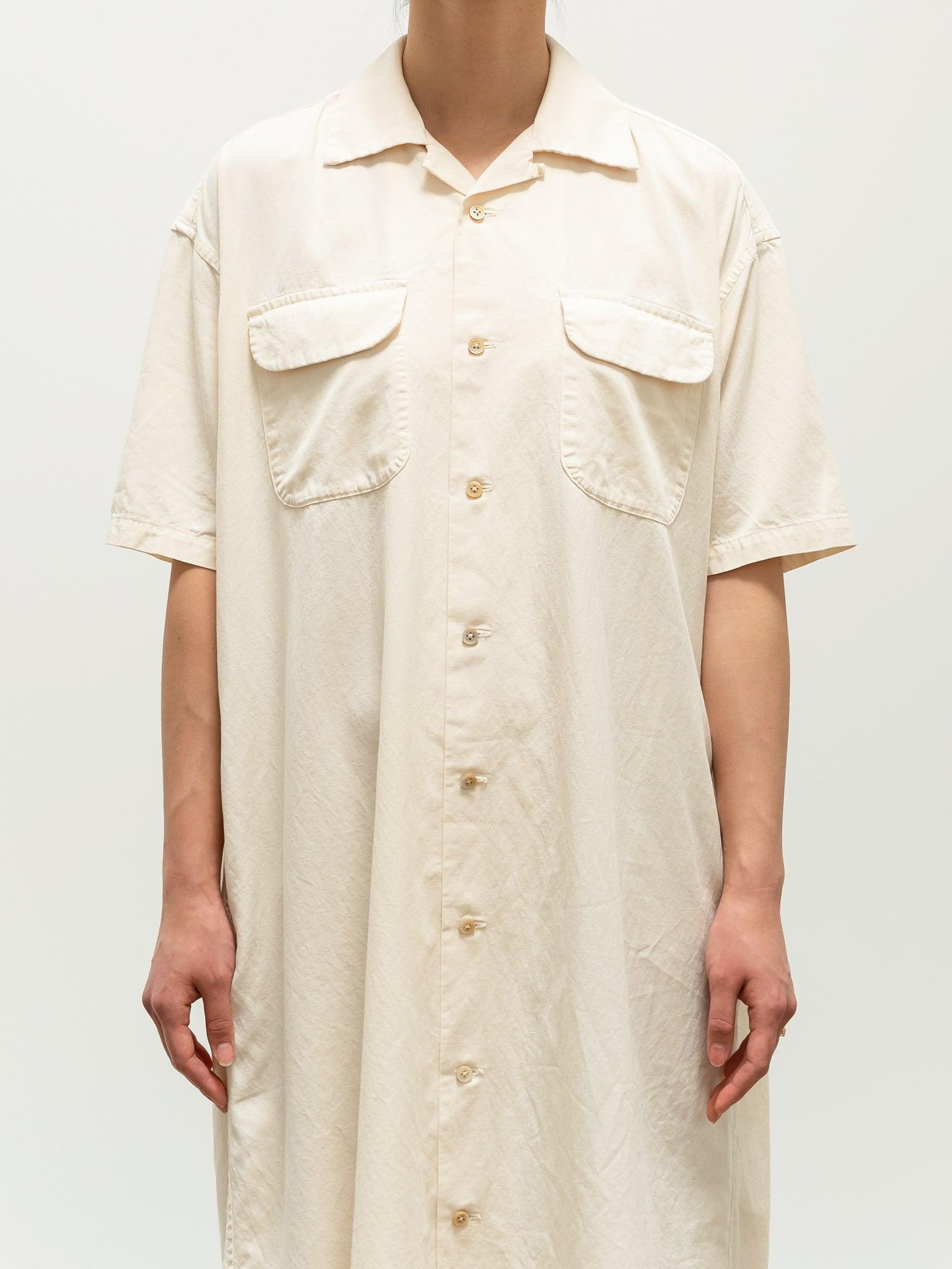 Namu Shop - ts(s) Lyocell Co/Li Round Flap Pocket Shirt Dress - Ecru