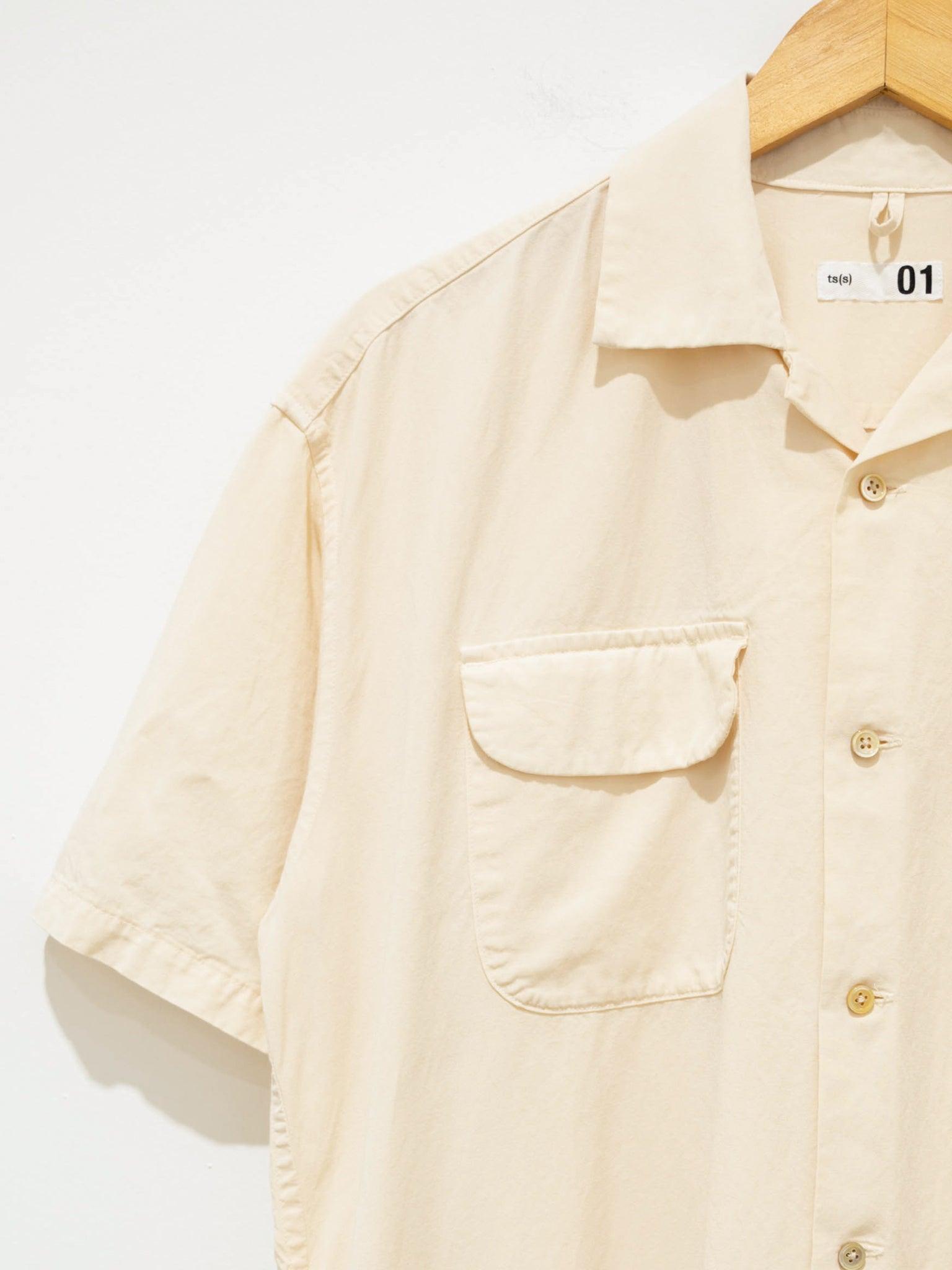 Namu Shop - ts(s) Lyocell Co/Li Round Flap Pocket Shirt Dress - Ecru