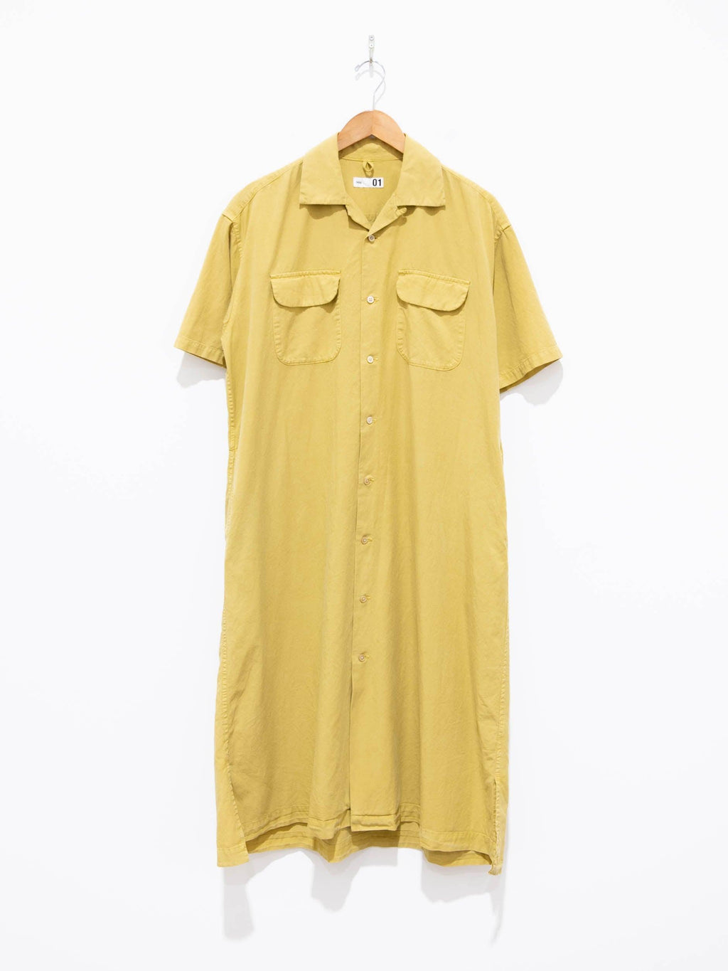 Namu Shop - ts(s) Lyocell Co/Li Round Flap Pocket Shirt Dress - Yellow