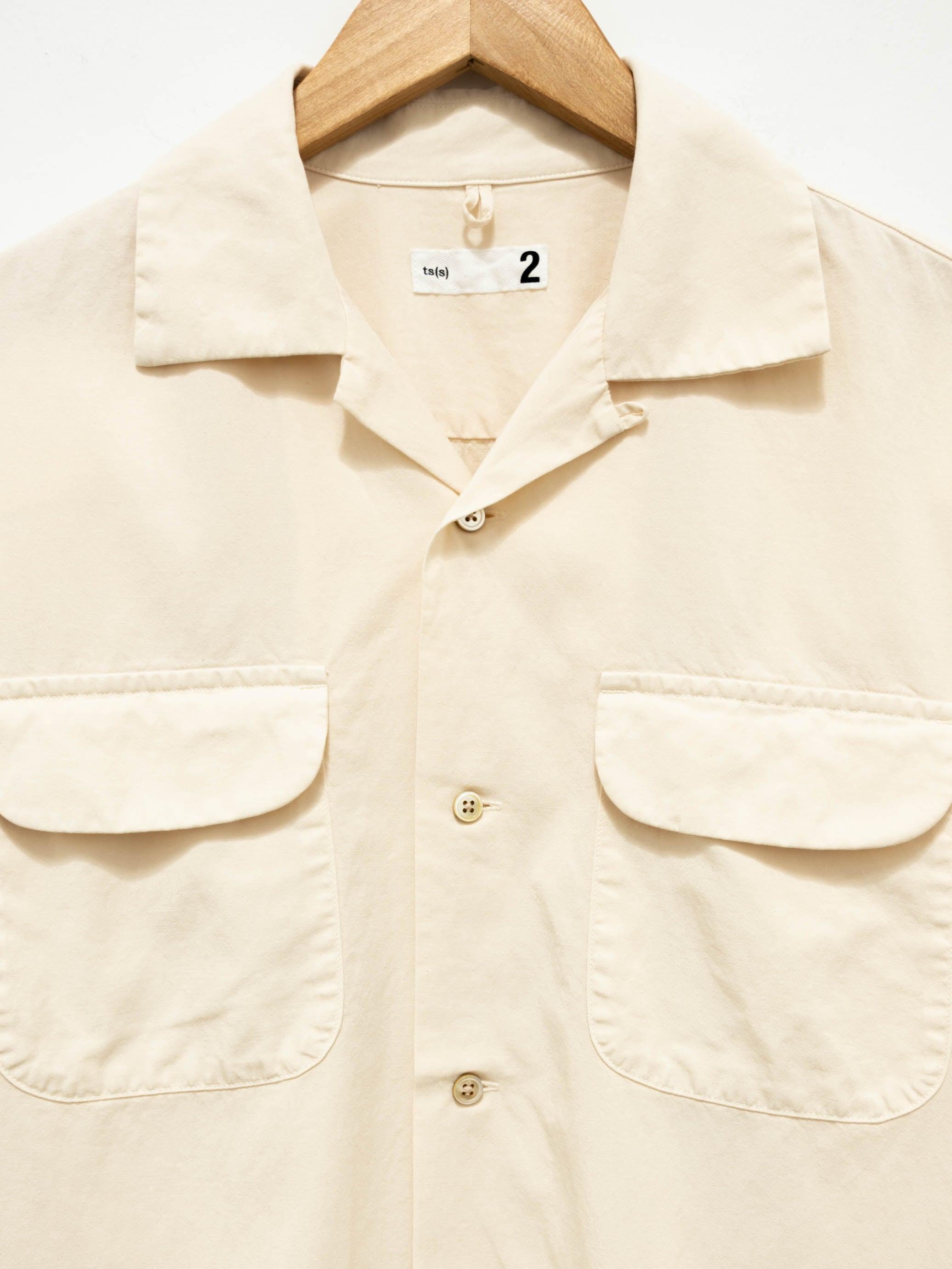 Namu Shop - ts(s) Lyocell Co/Li Round Flap Pocket Shirt - Ecru