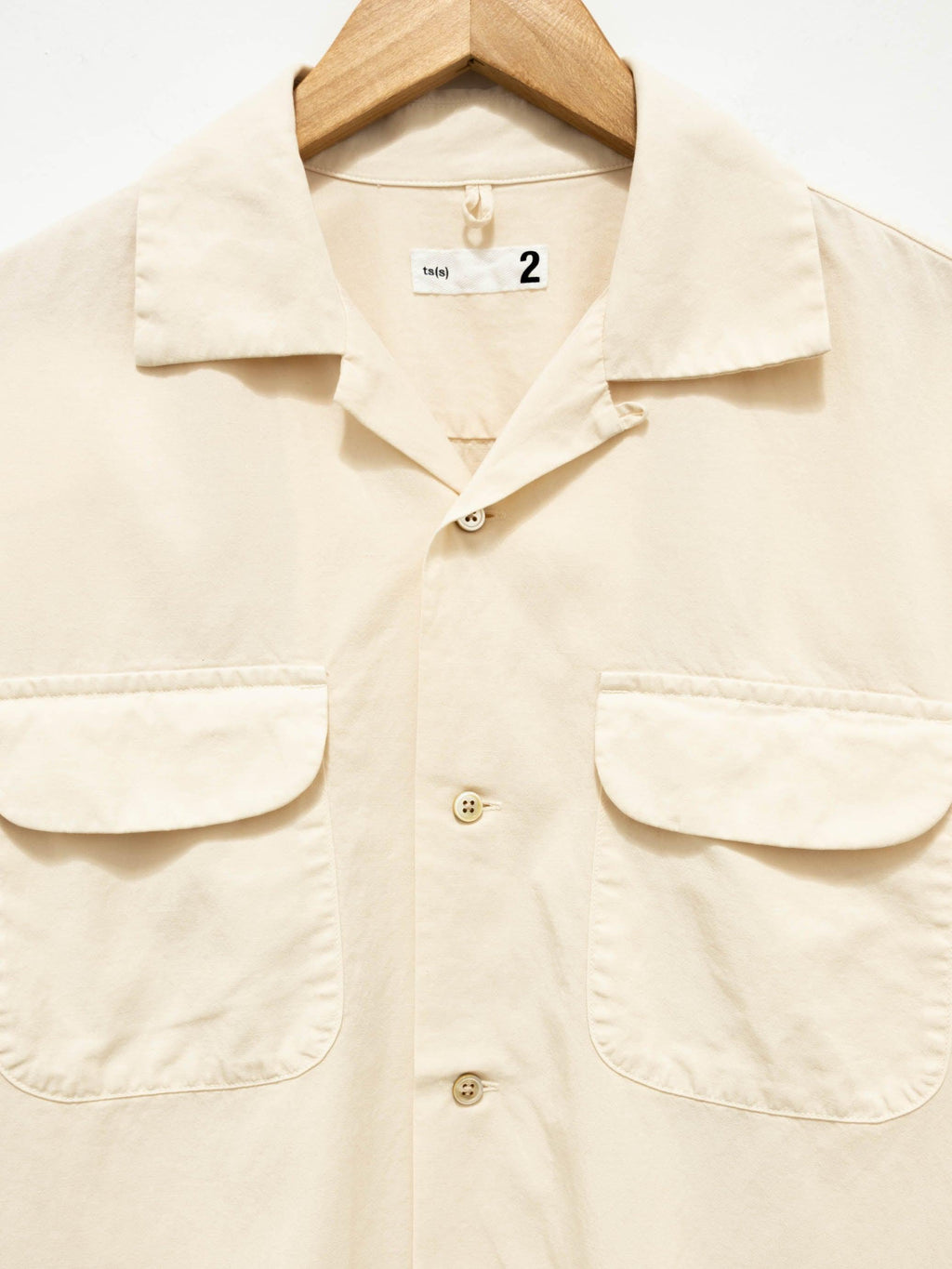 Namu Shop - ts(s) Lyocell Co/Li Round Flap Pocket Shirt - Ecru