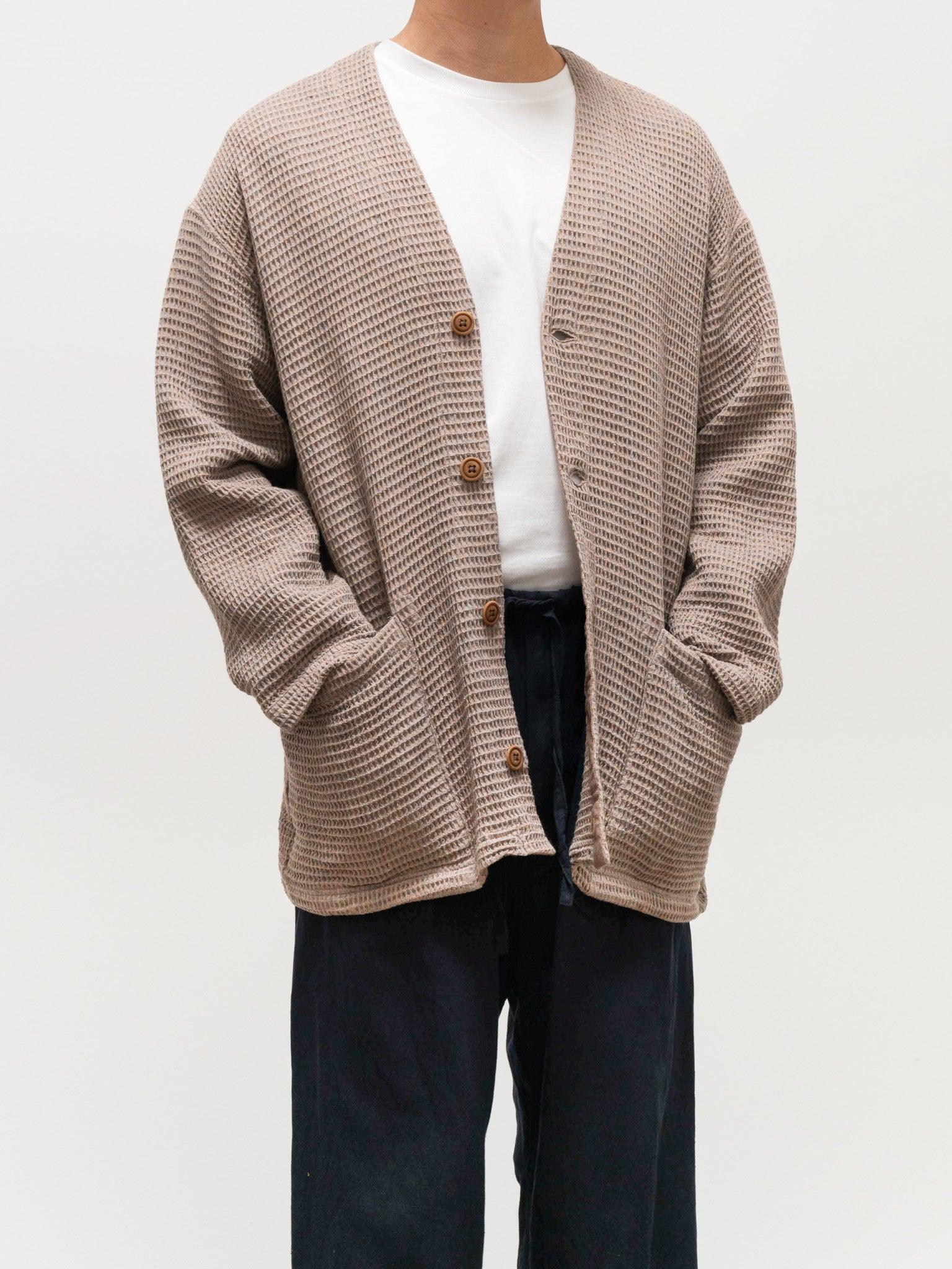 Namu Shop - ts(s) Melange Waffle Easy Cardigan - Maple