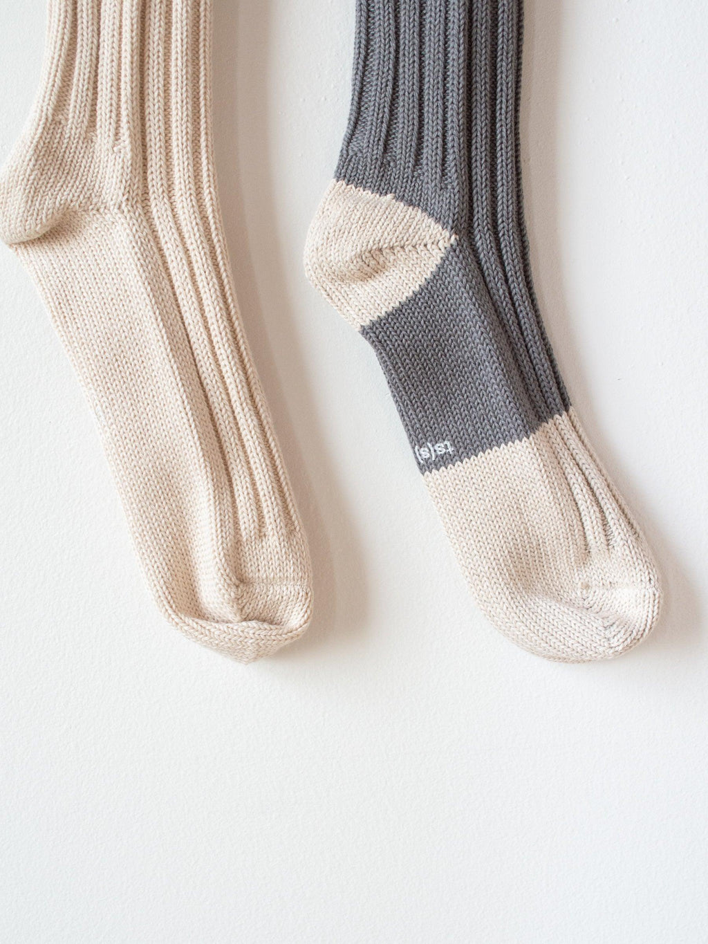 Namu Shop - ts(s) Mix and Match Cotton Rib Sock - Gray/Natural