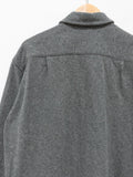 Namu Shop - ts(s) Mixed Color Cotton Round Flap Pocket Baggy Shirt - Gray