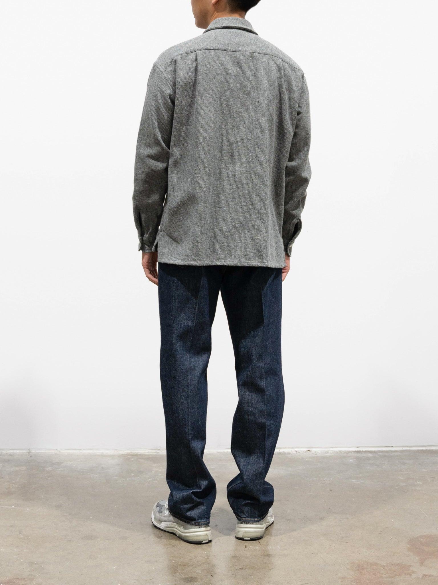 Round - Cotton Pocket Shirt Namu Flap Gray ts(s) Mixed - Baggy Color Shop