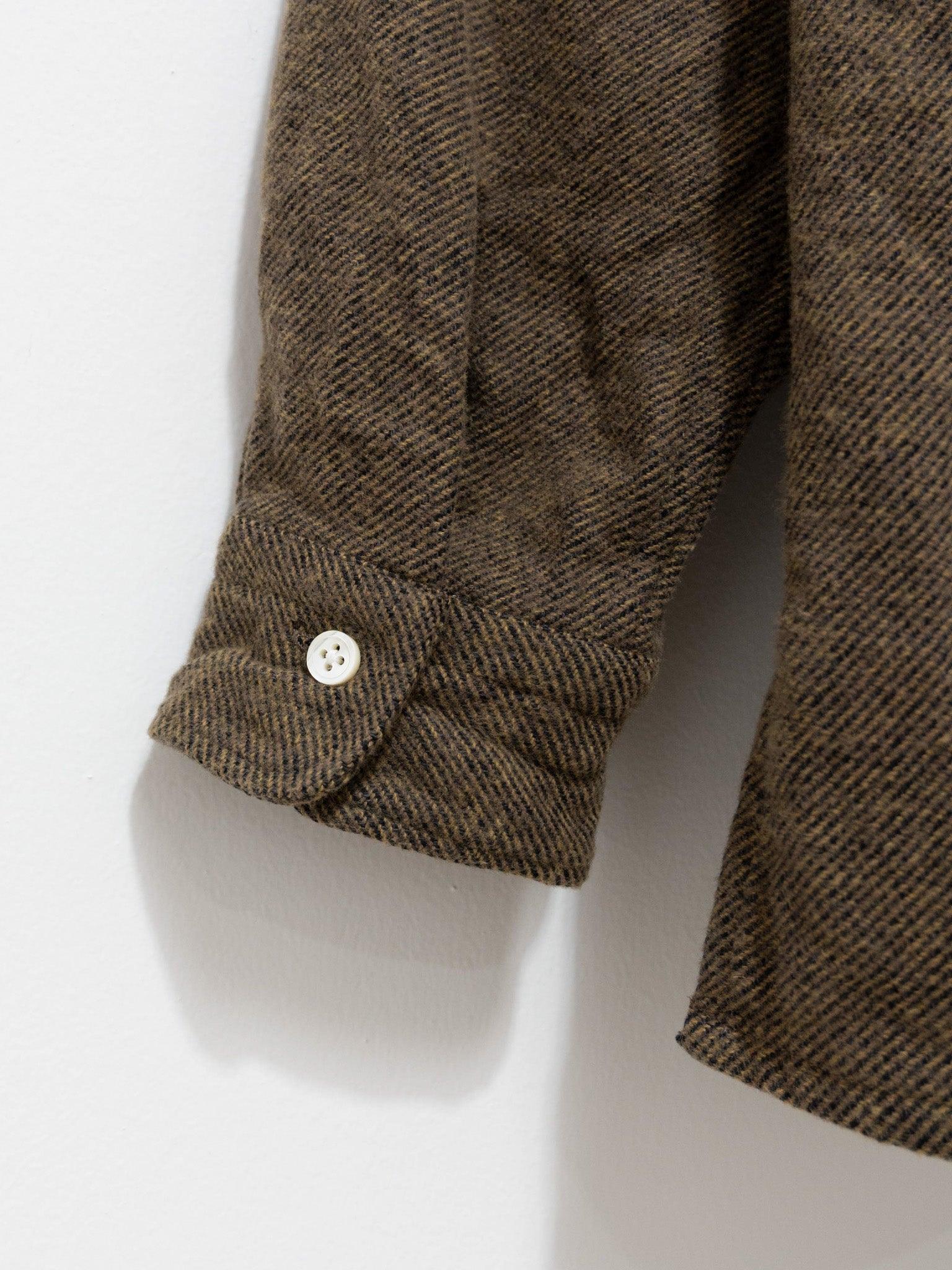Namu Shop - ts(s) Mixed Color Cotton Round Flap Pocket Baggy Shirt - Khaki