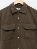 Namu Shop - ts(s) Mixed Color Cotton Round Flap Pocket Baggy Shirt - Khaki
