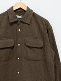 Namu Shop - ts(s) Mixed Color Cotton Round Flap Pocket Baggy Shirt - Khaki