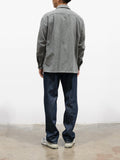 Namu Shop - ts(s) Mixed Color Cotton Round Flap Pocket Baggy Shirt - Khaki