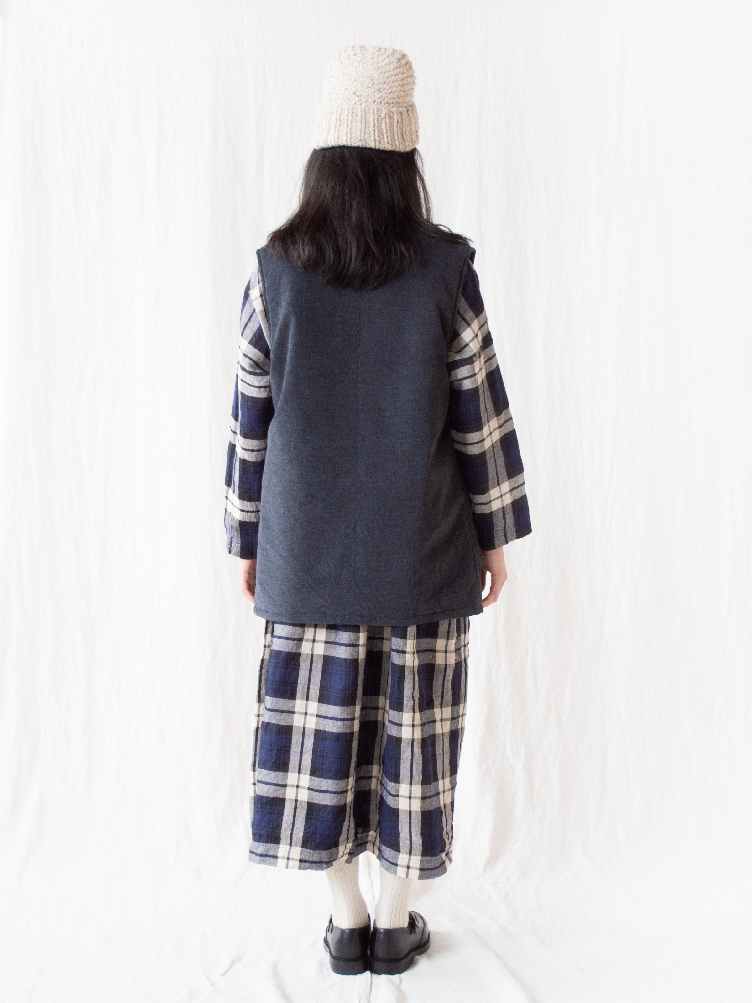 Namu Shop - ts(s) Padded Long Vest - Charcoal Corduroy Wale