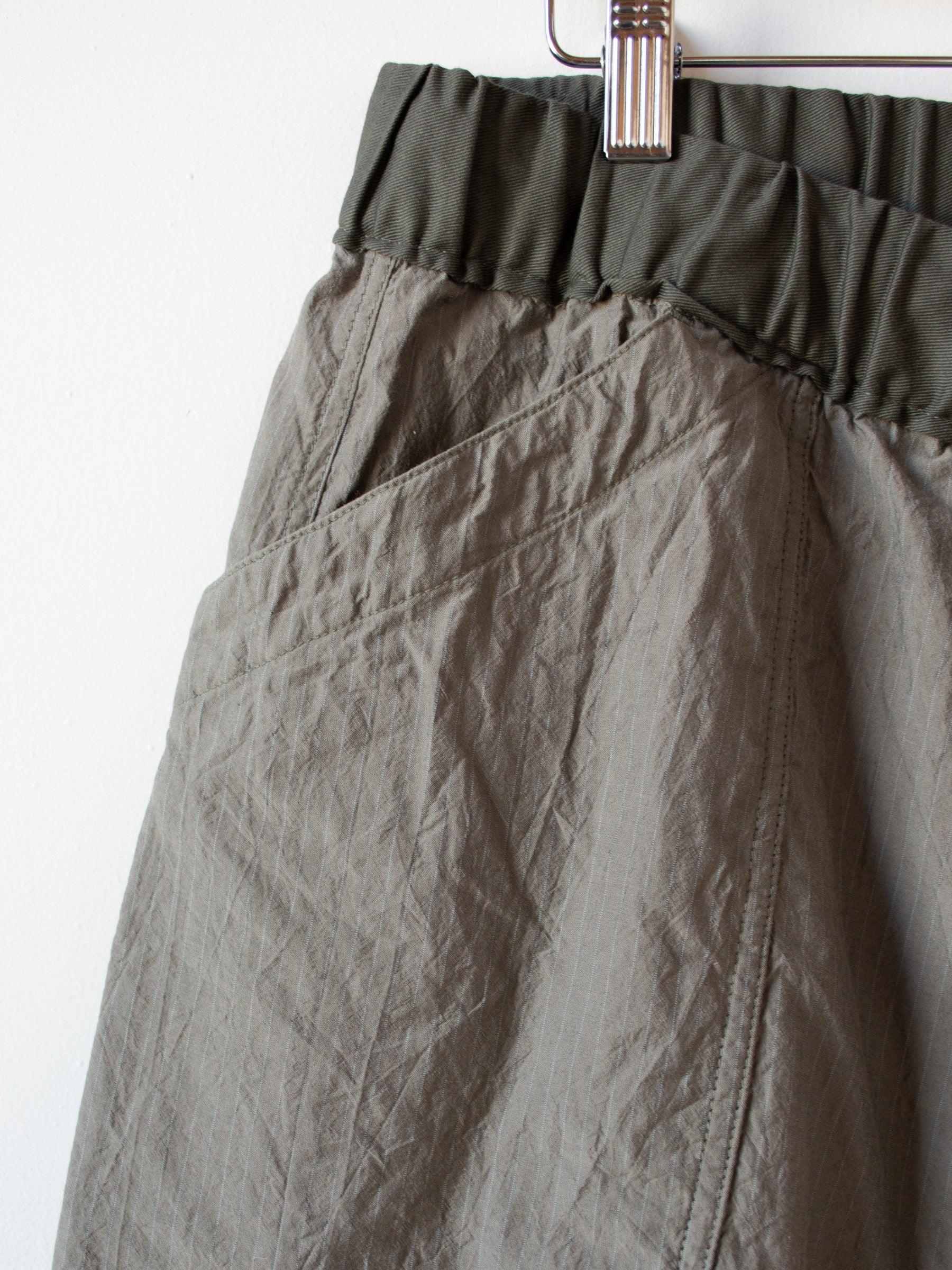 Namu Shop - ts(s) Pin Stripe Cotton Silk Loose Fit Shorts - Khaki