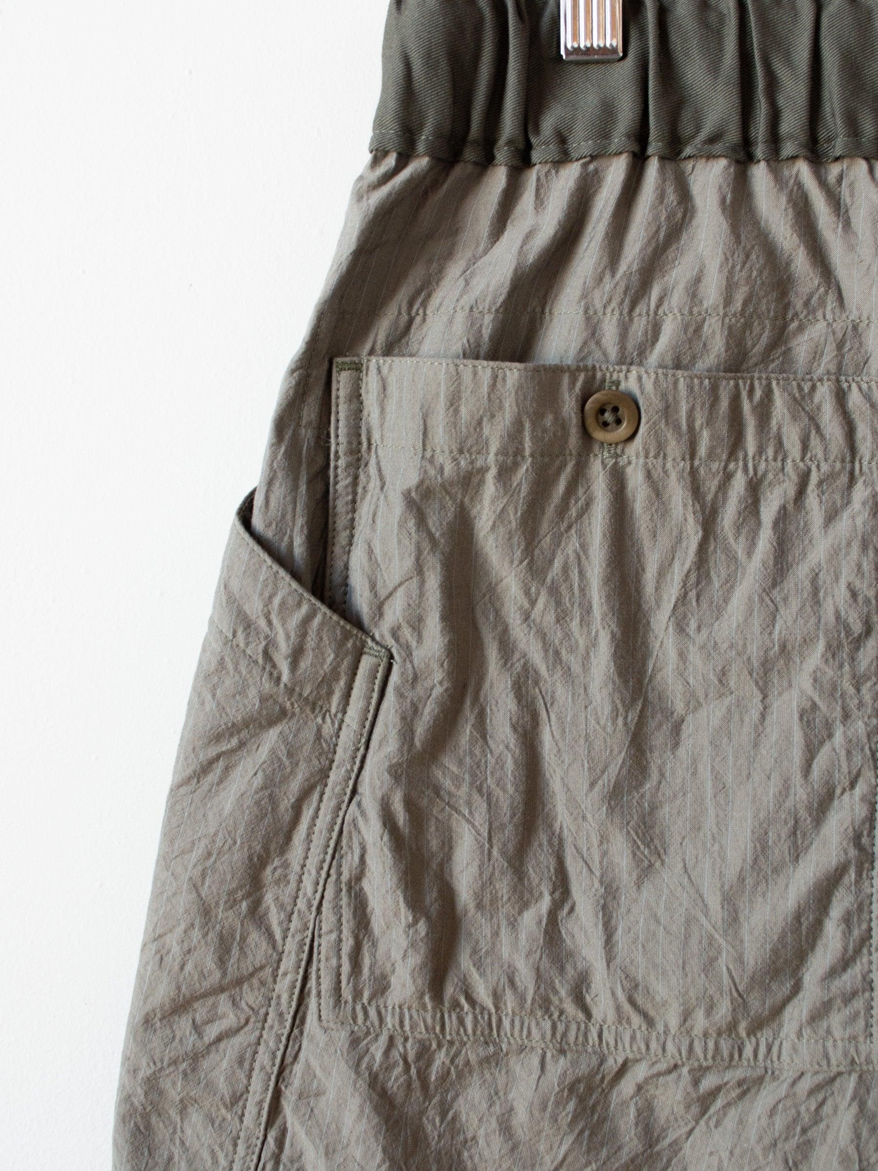 Namu Shop - ts(s) Pin Stripe Cotton Silk Loose Fit Shorts - Khaki