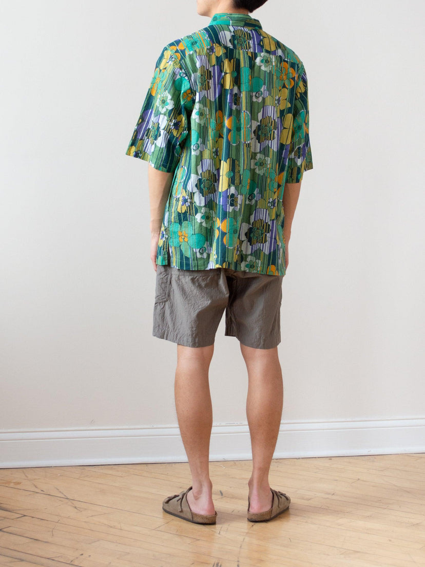 Namu Shop - ts(s) Pin Stripe Cotton Silk Loose Fit Shorts - Khaki