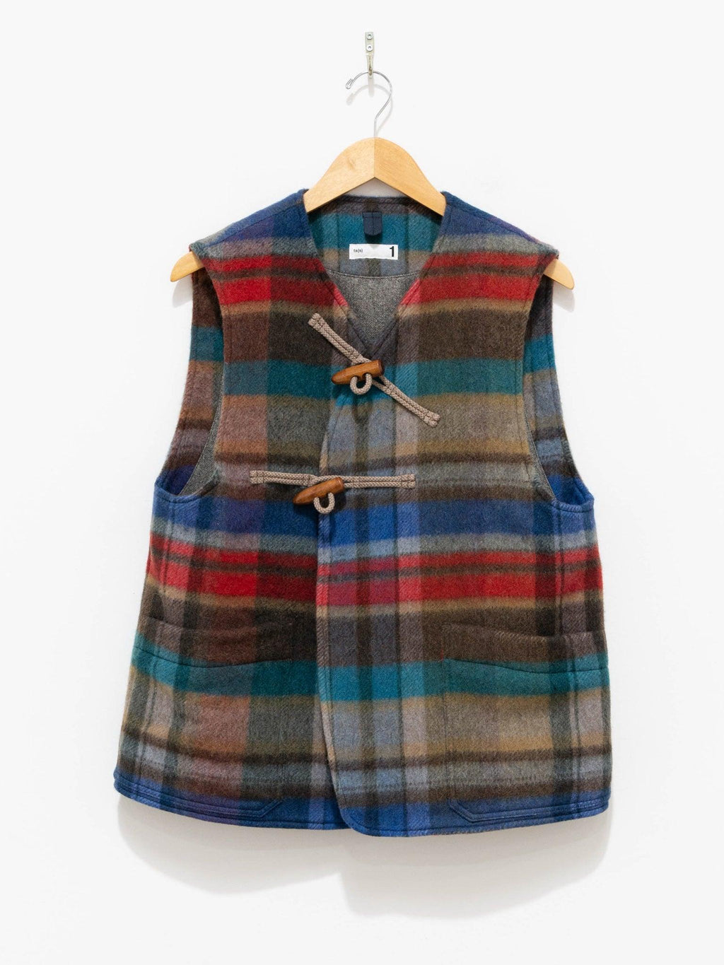 Namu Shop - ts(s) Pitch Plaid Shaggy Wool Toggle Vest